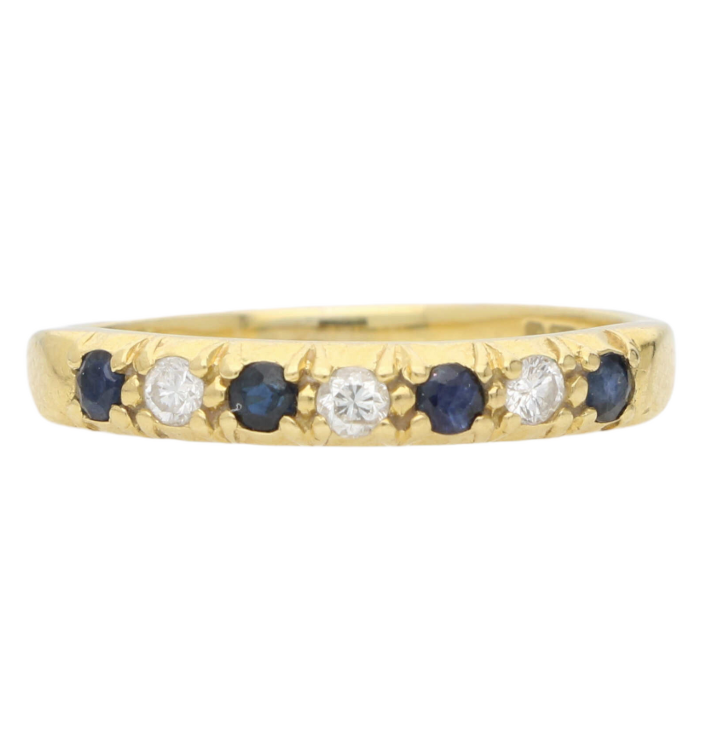 18ct sapphire and diamond half eternity ring