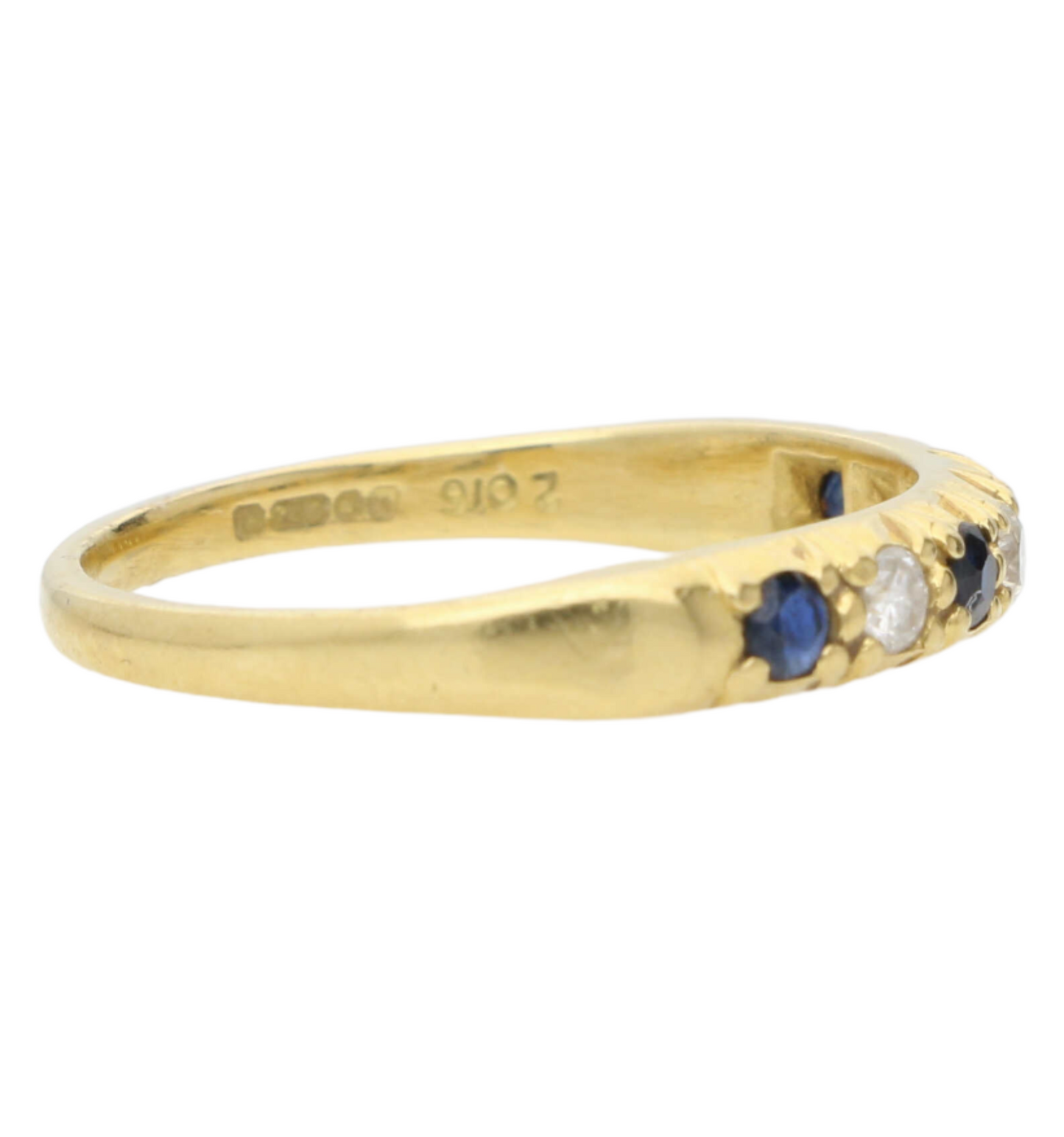 18ct sapphire and diamond half eternity ring