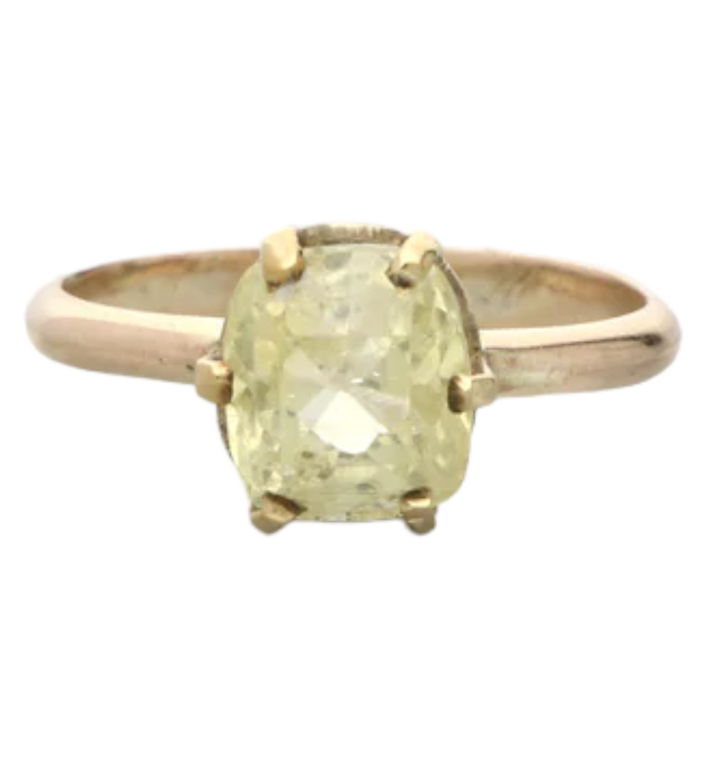 Rose gold yellow sapphire solitaire ring