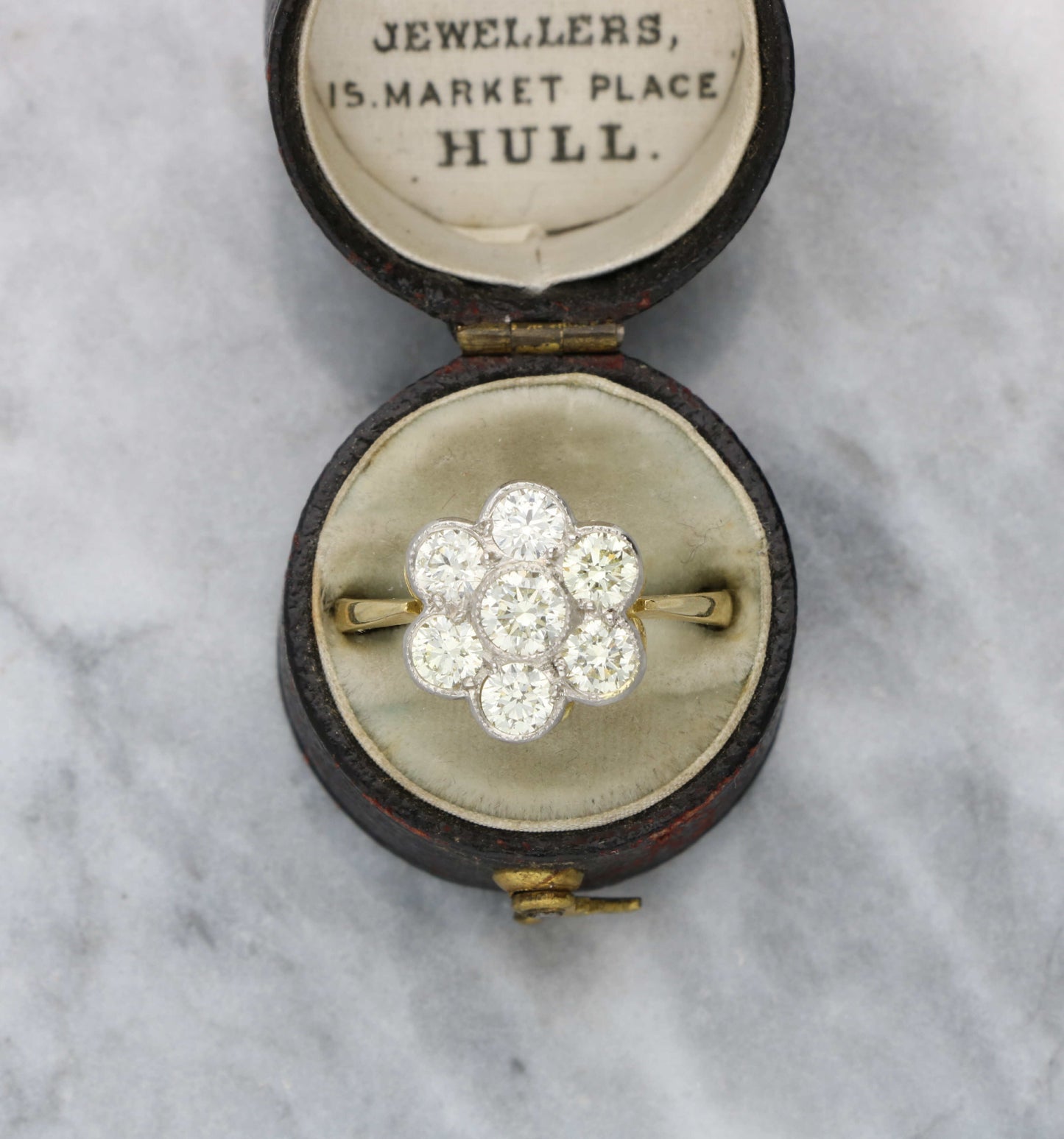 18ct and platinum diamond cluster ring