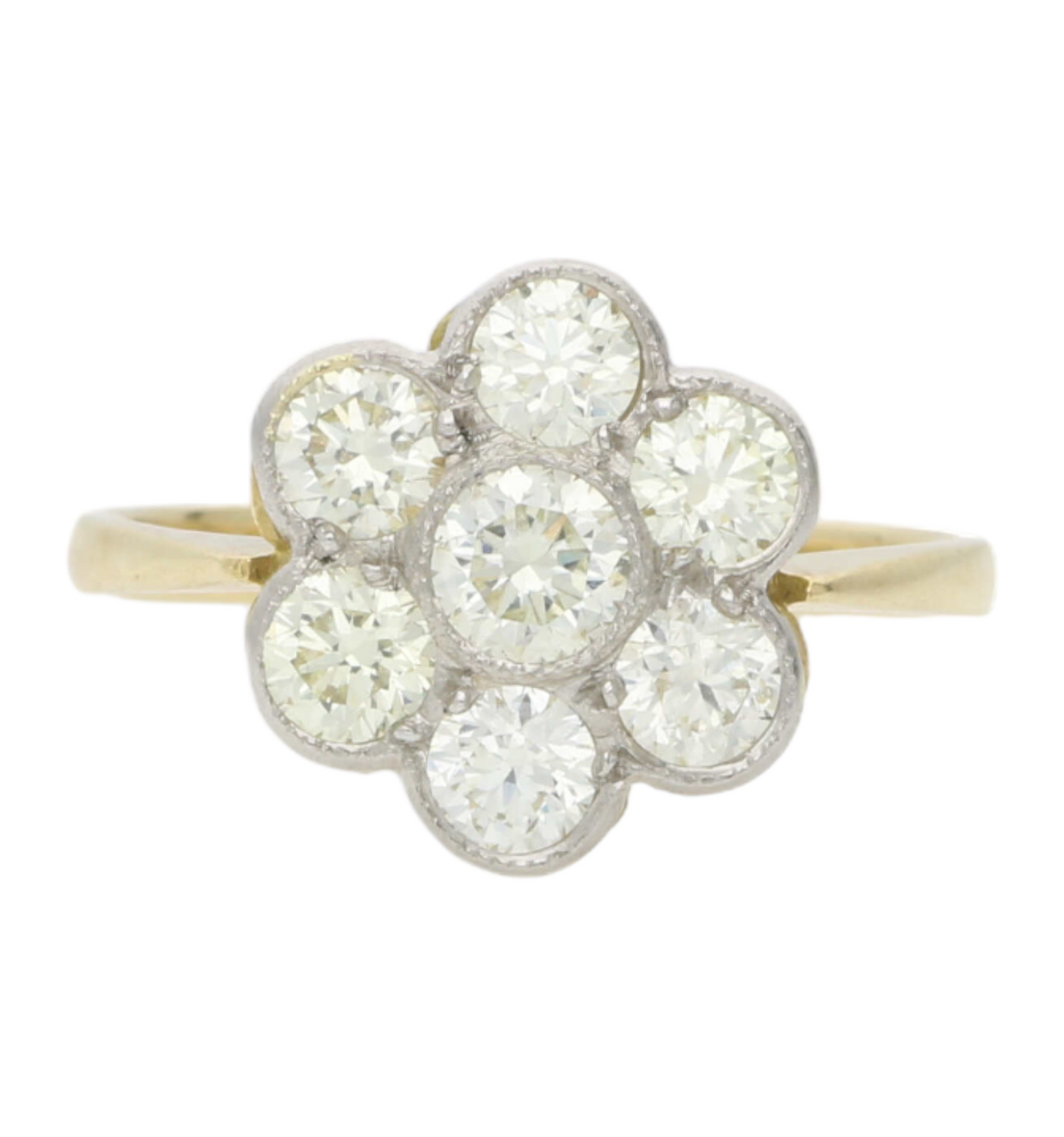 18ct and platinum diamond cluster ring