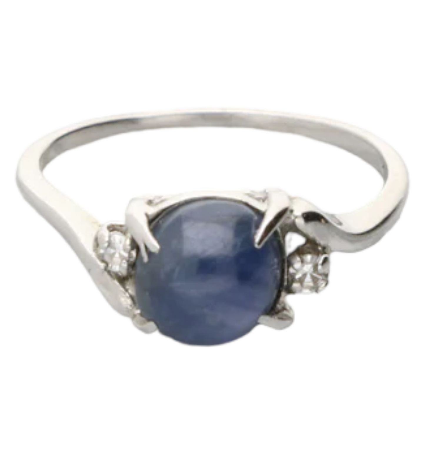14K star sapphire and diamond ring