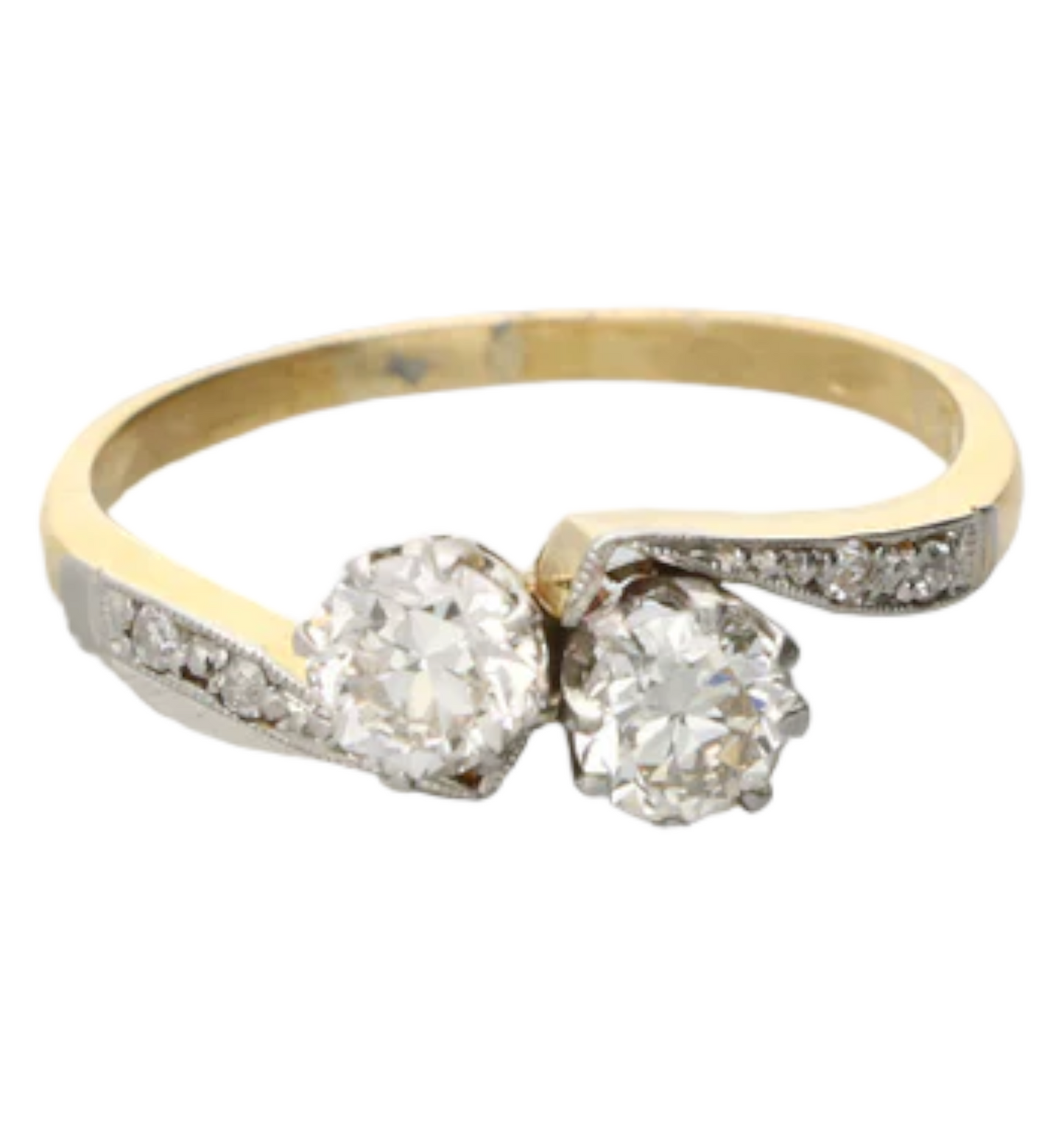 18ct & Platinum diamond crossover ring