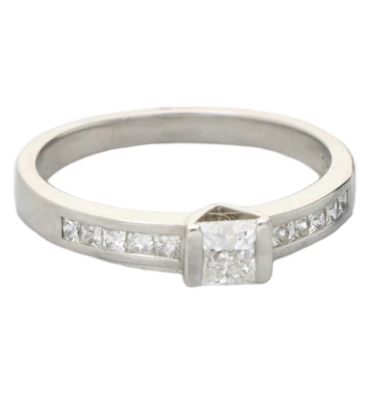 Platinum GIA 0.40ct princess-cut diamond engagement ring