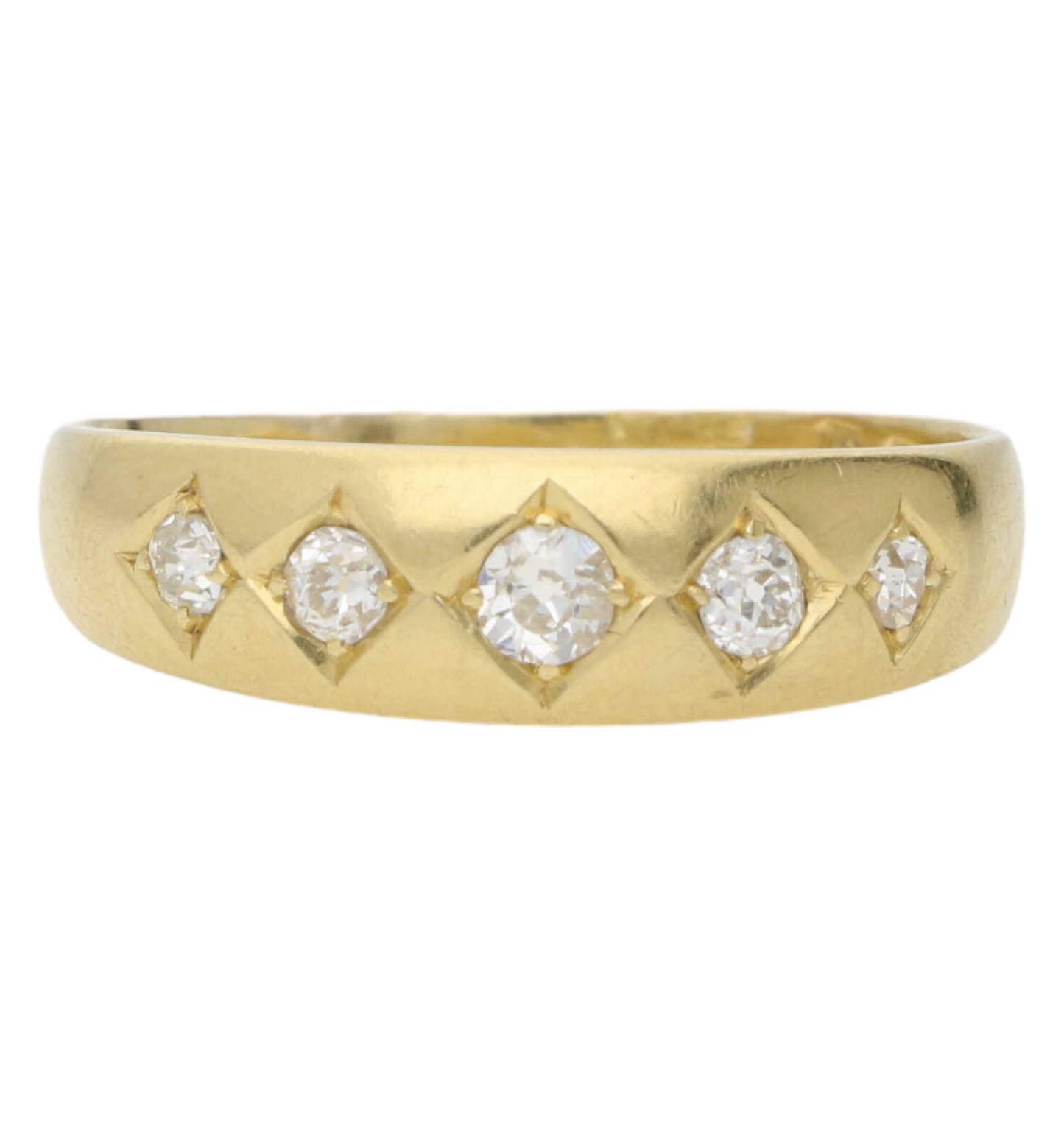 Antique 18ct old cut diamond 5 stone ring