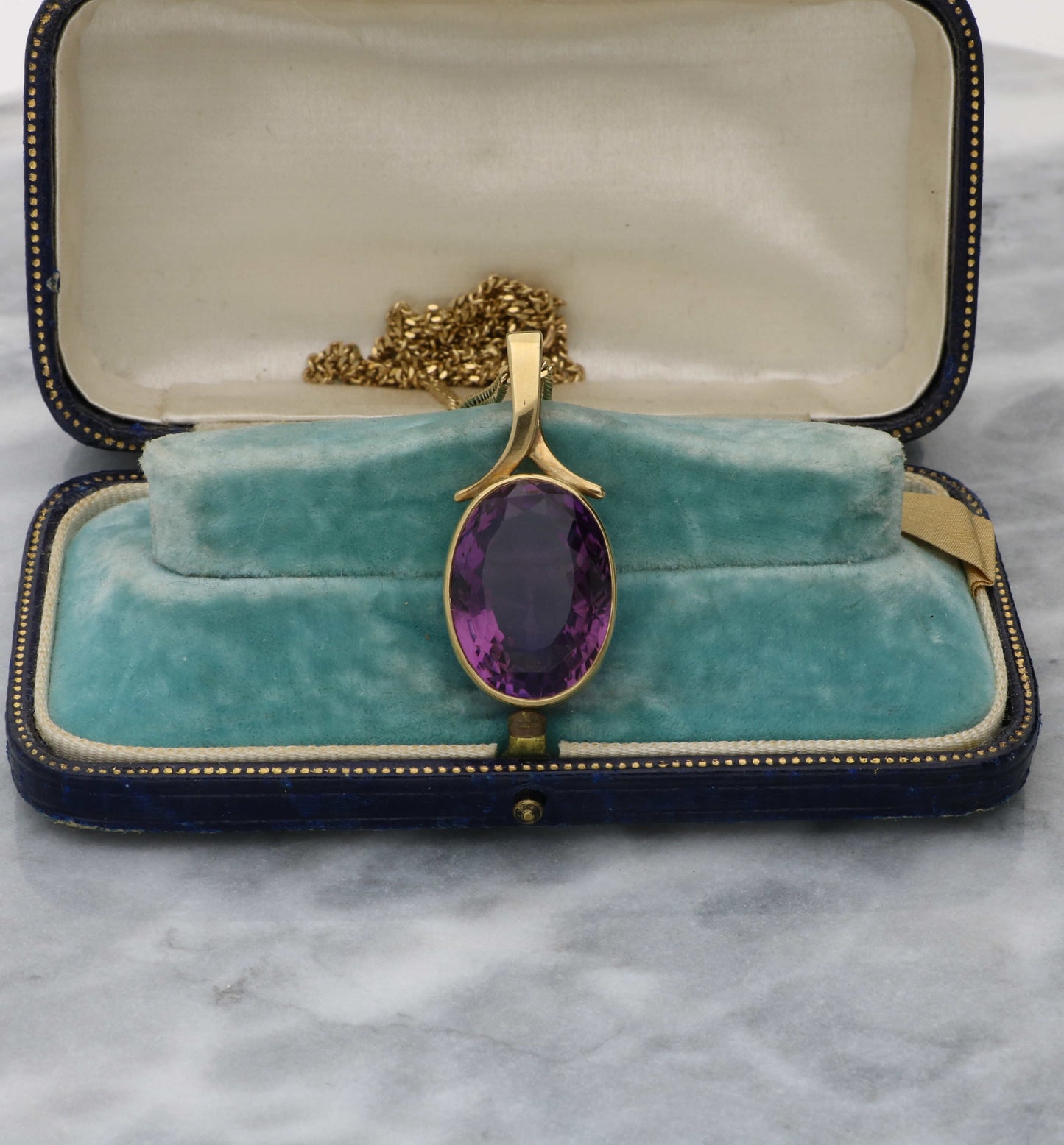 9ct amethyst pendant necklace