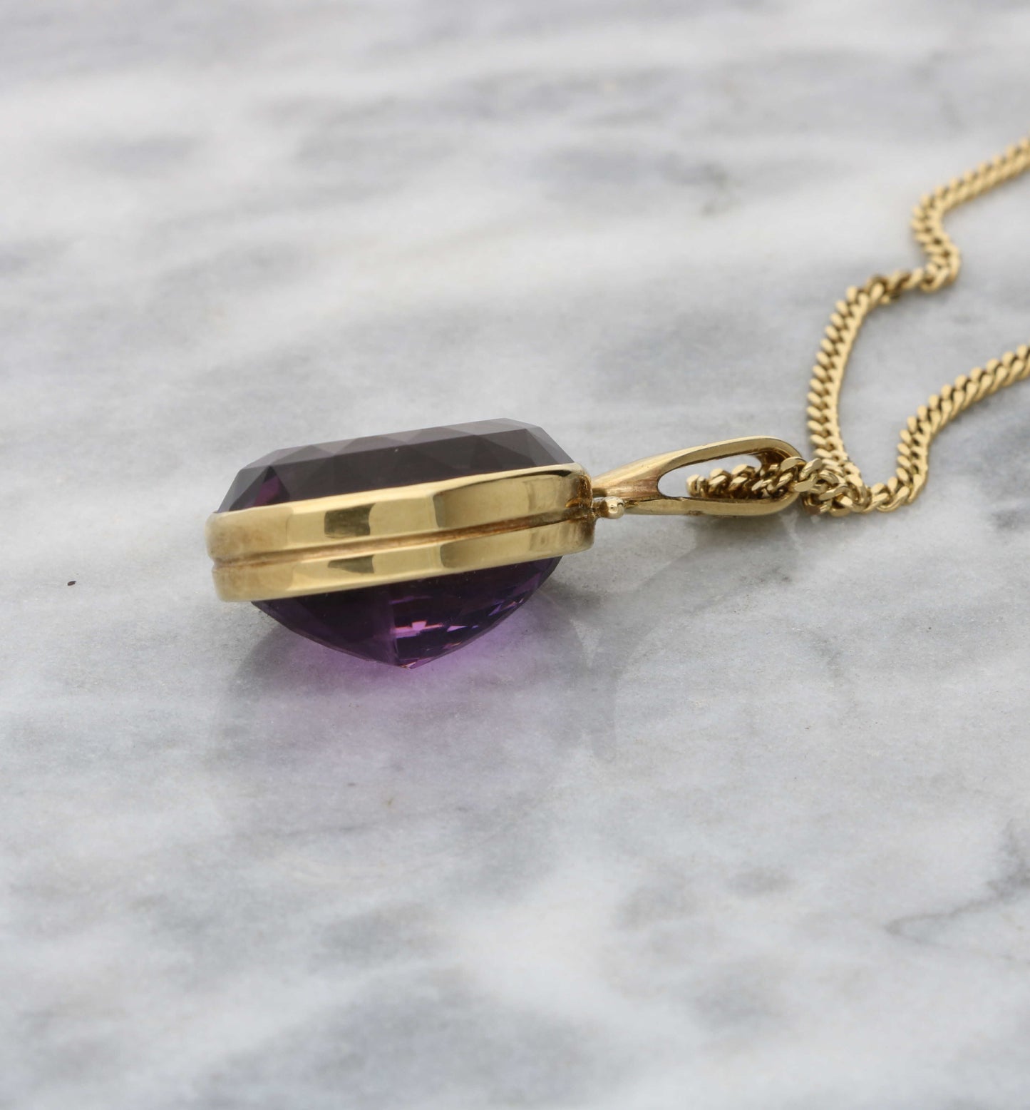 9ct amethyst pendant necklace