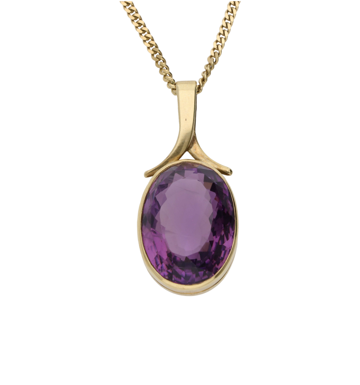 9ct amethyst pendant necklace