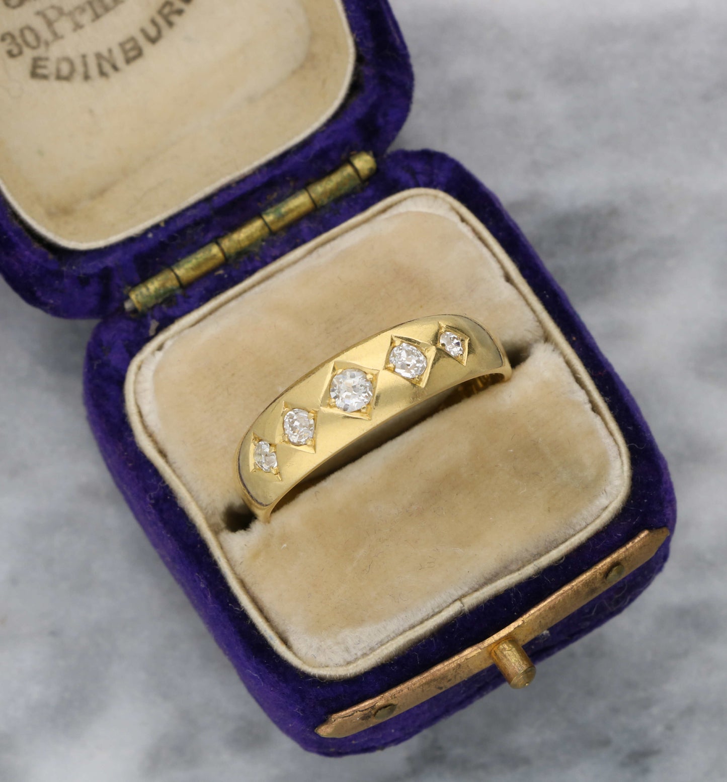 Antique 18ct old cut diamond 5 stone ring