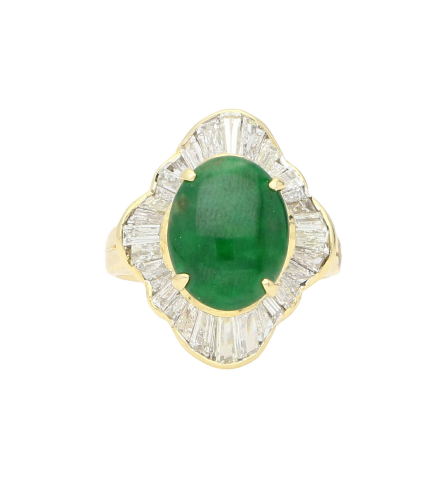 Jade Diamond Cluster Ring