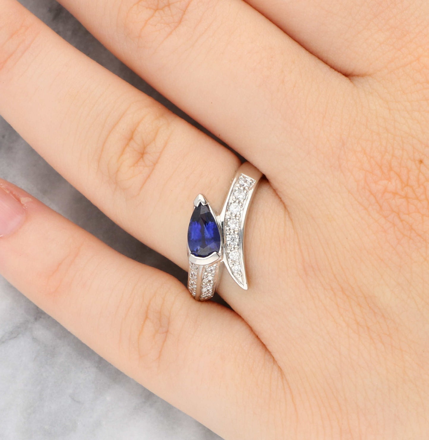 Sapphire & Diamond Twist Ring