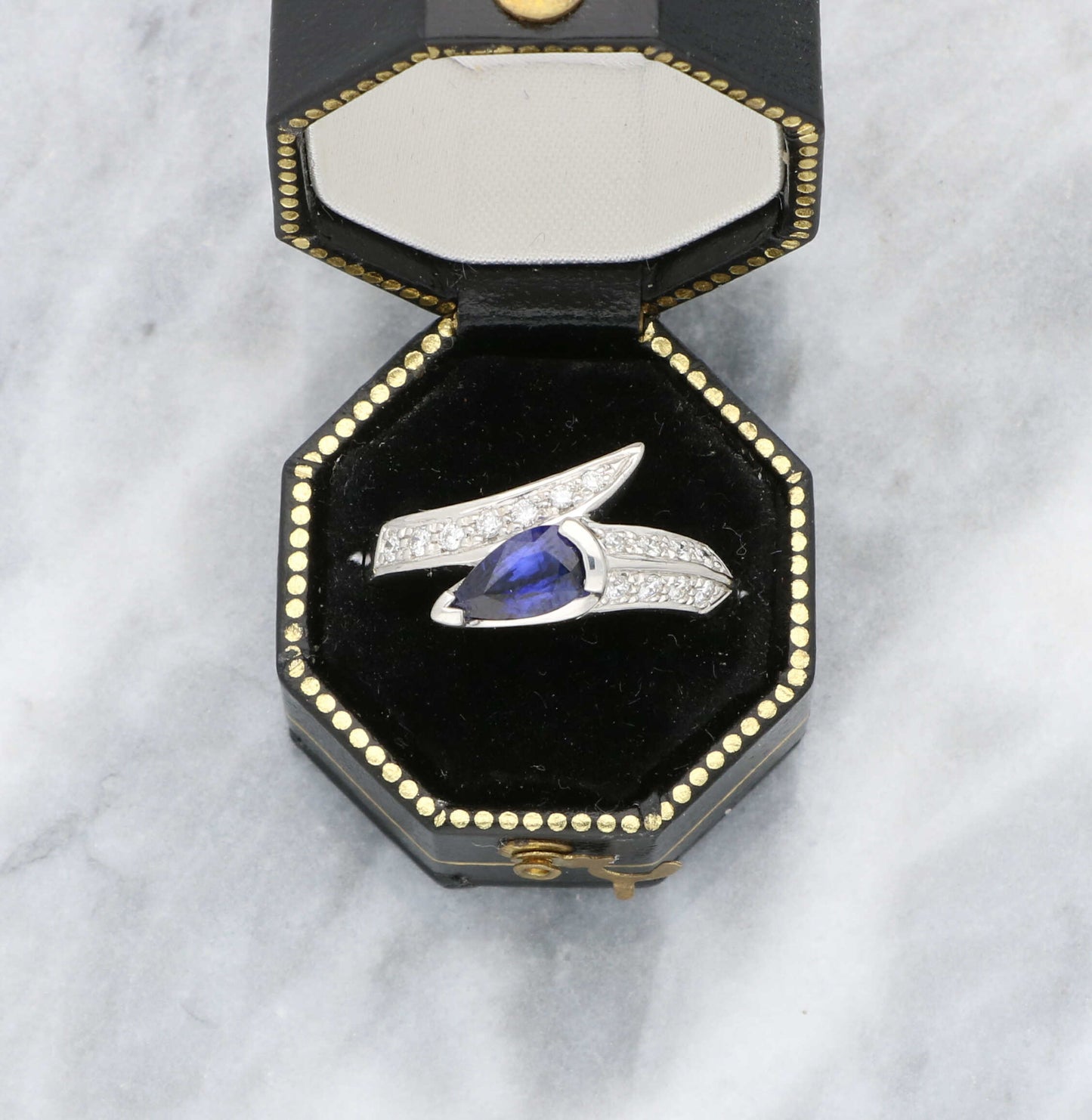 Sapphire & Diamond Twist Ring