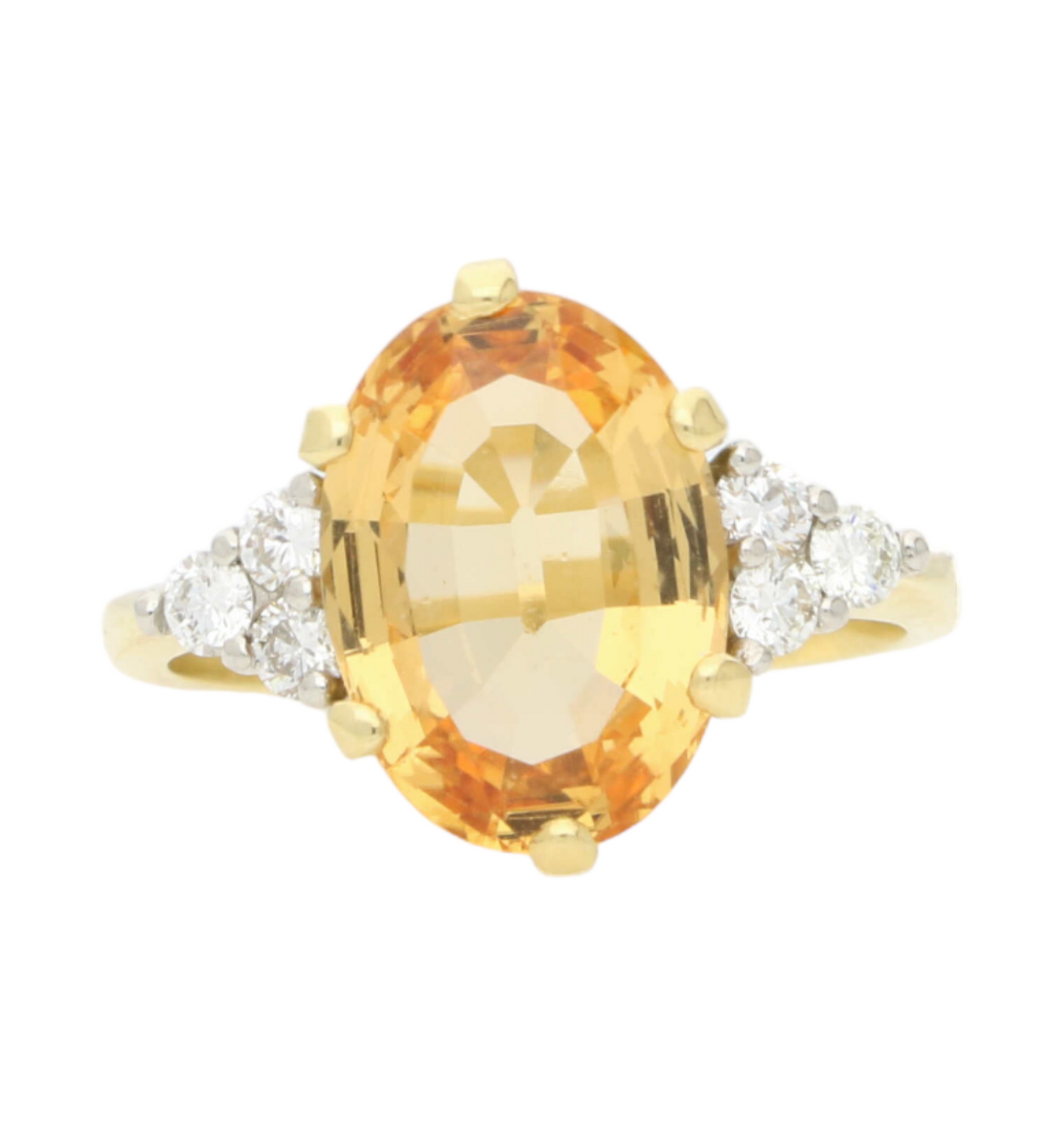 18ct and platinum topaz and diamond ring