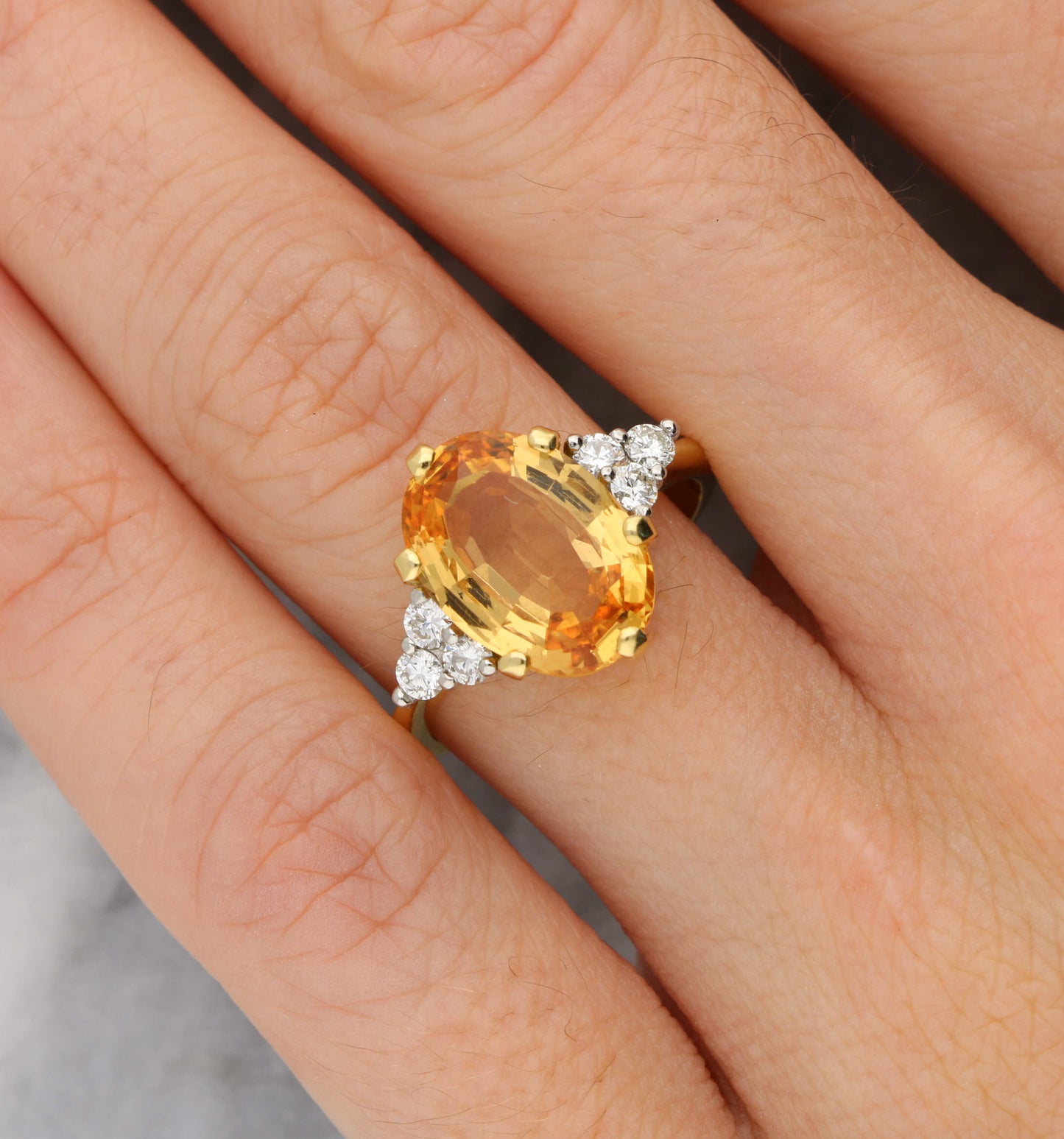 18ct and platinum topaz and diamond ring