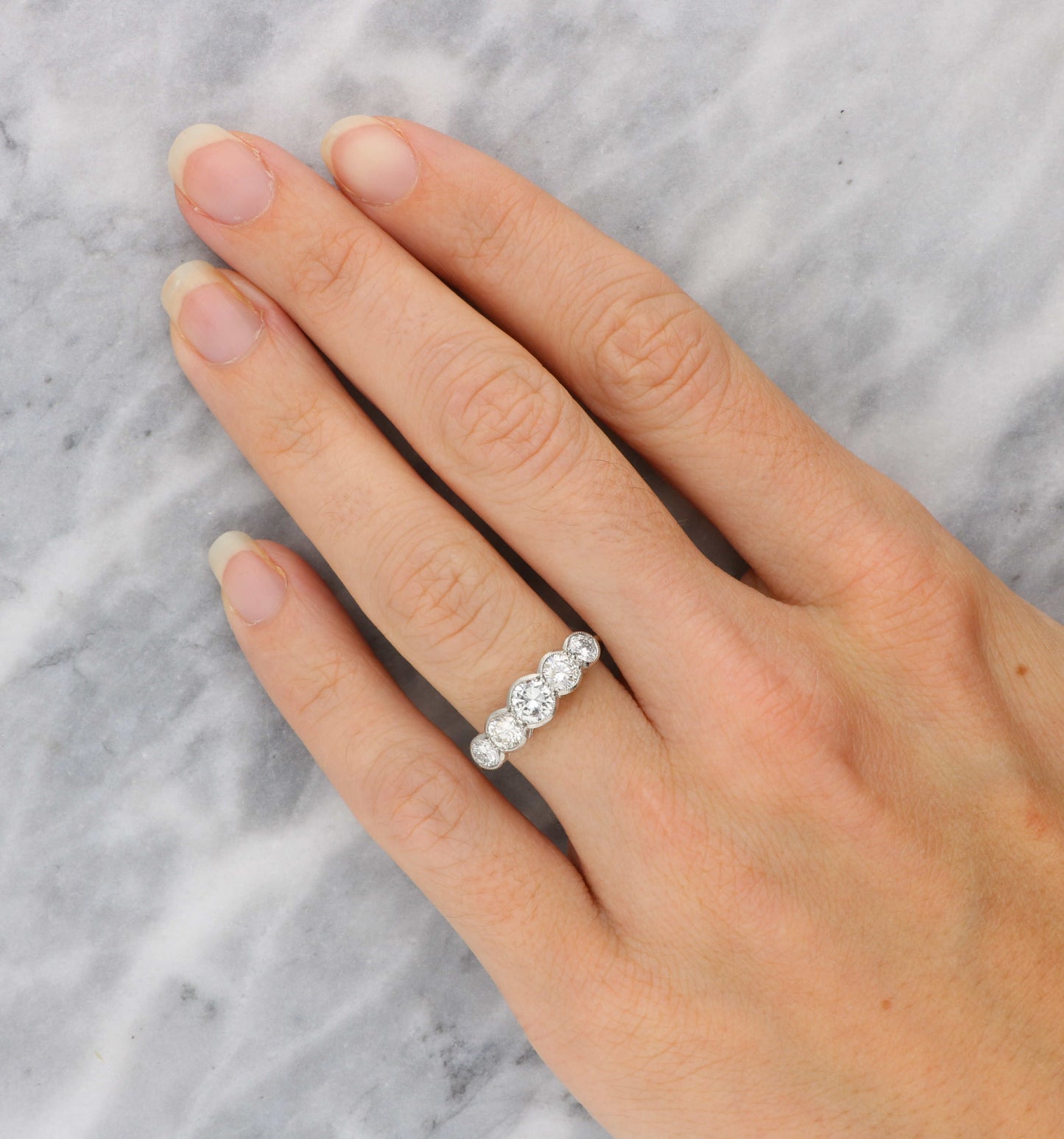 Platinum diamond 5 stone ring