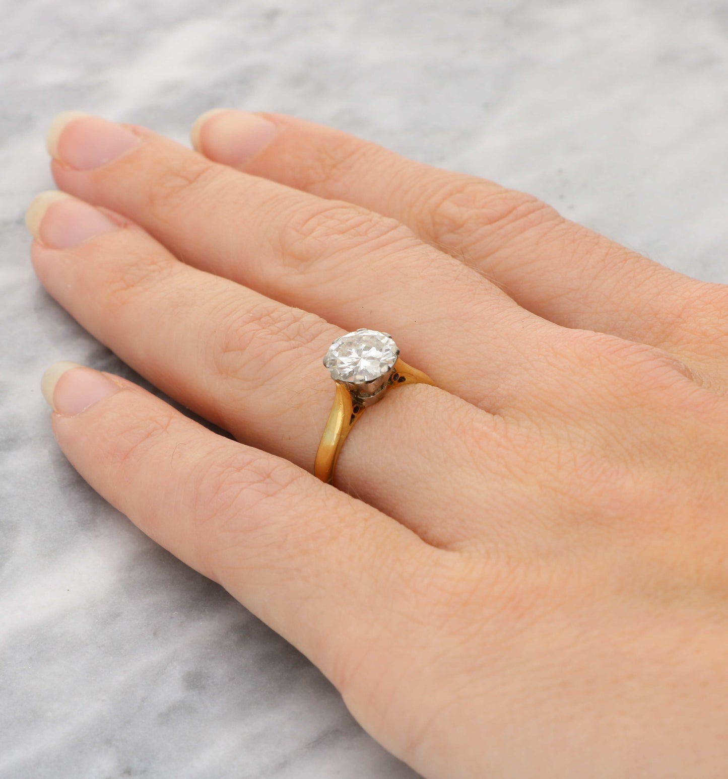 Vintage 18ct diamond solitaire engagement ring