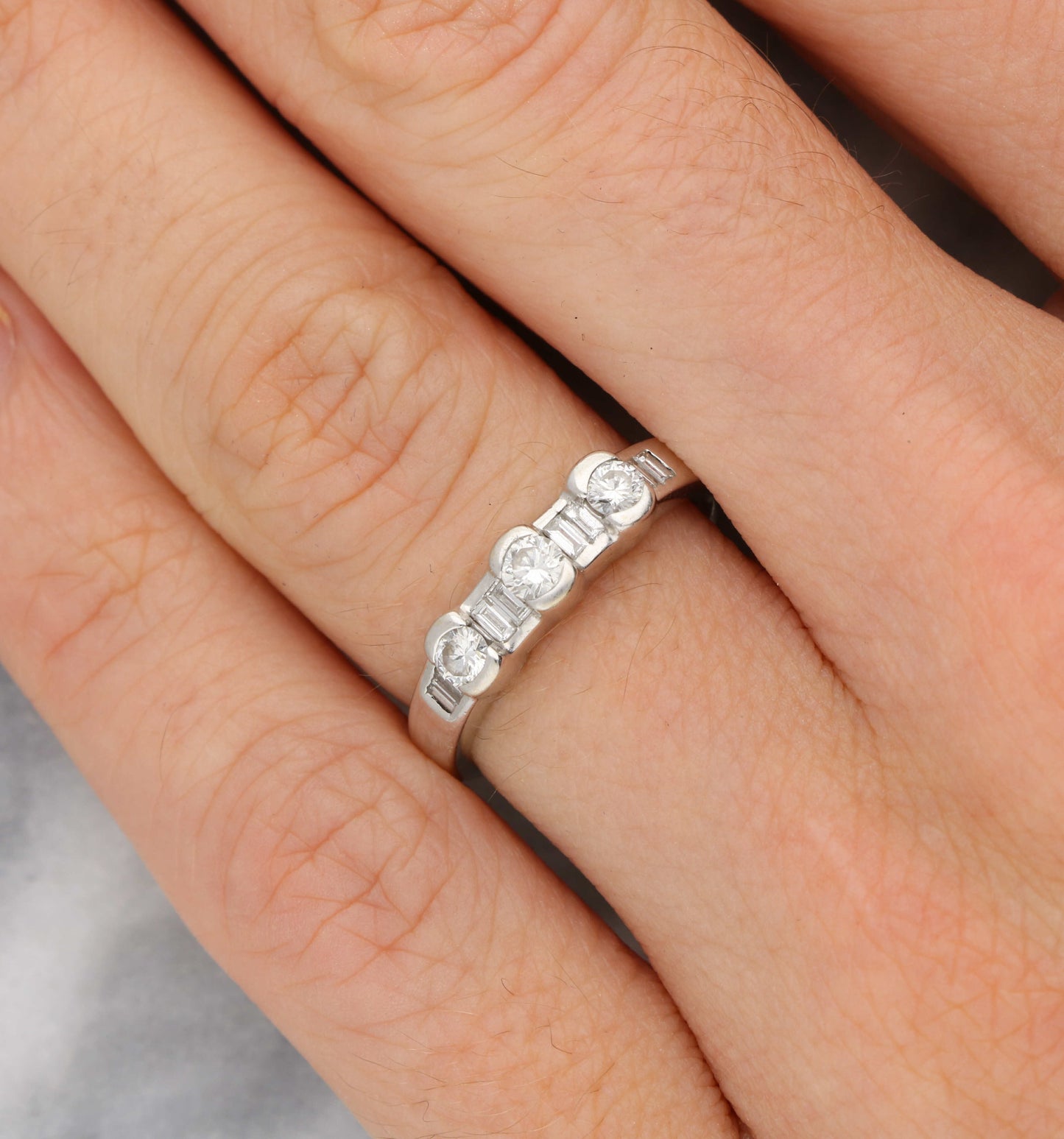 Diamond half eternity ring
