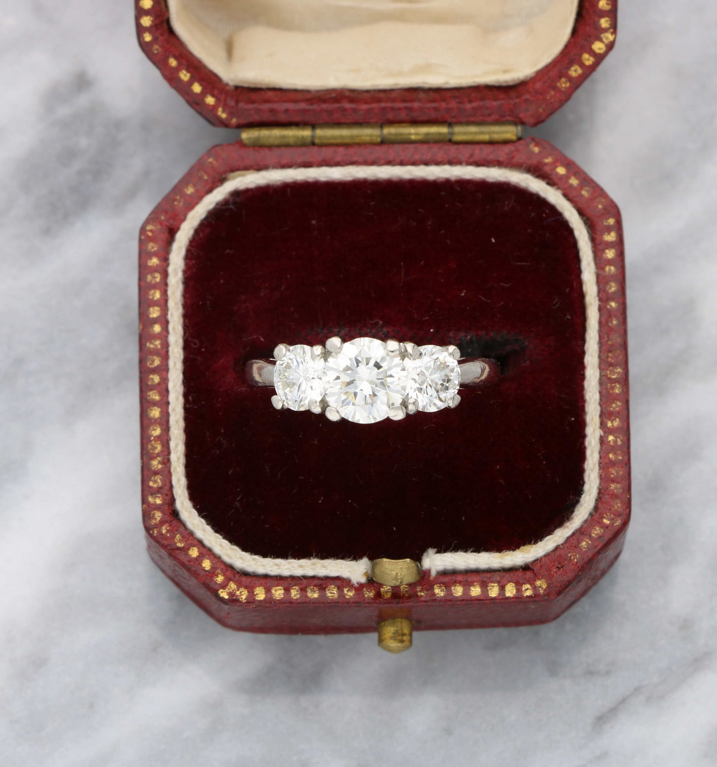 Platinum diamond 3 stone engagement ring