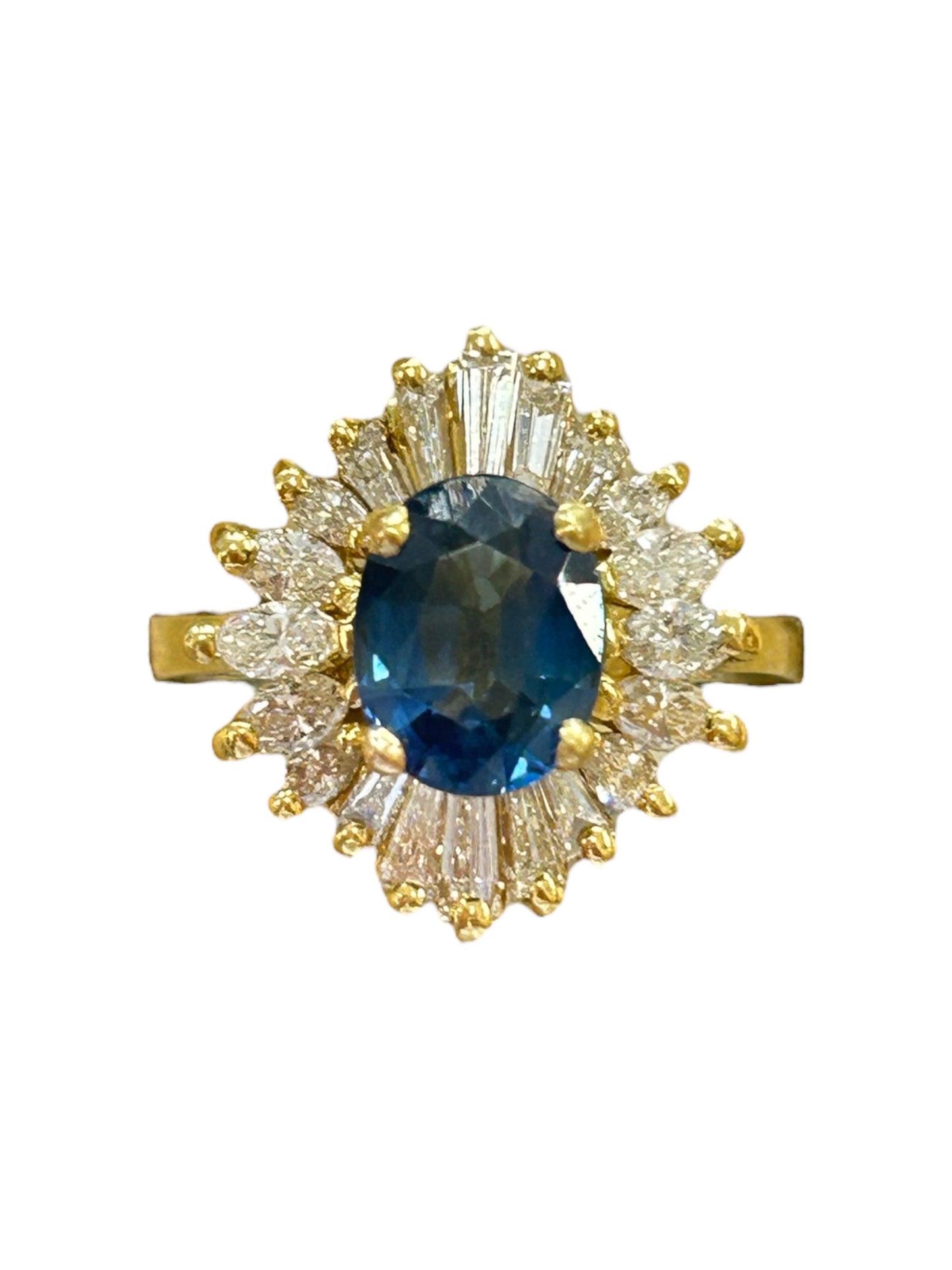 18ct sapphire and diamond cluster ring