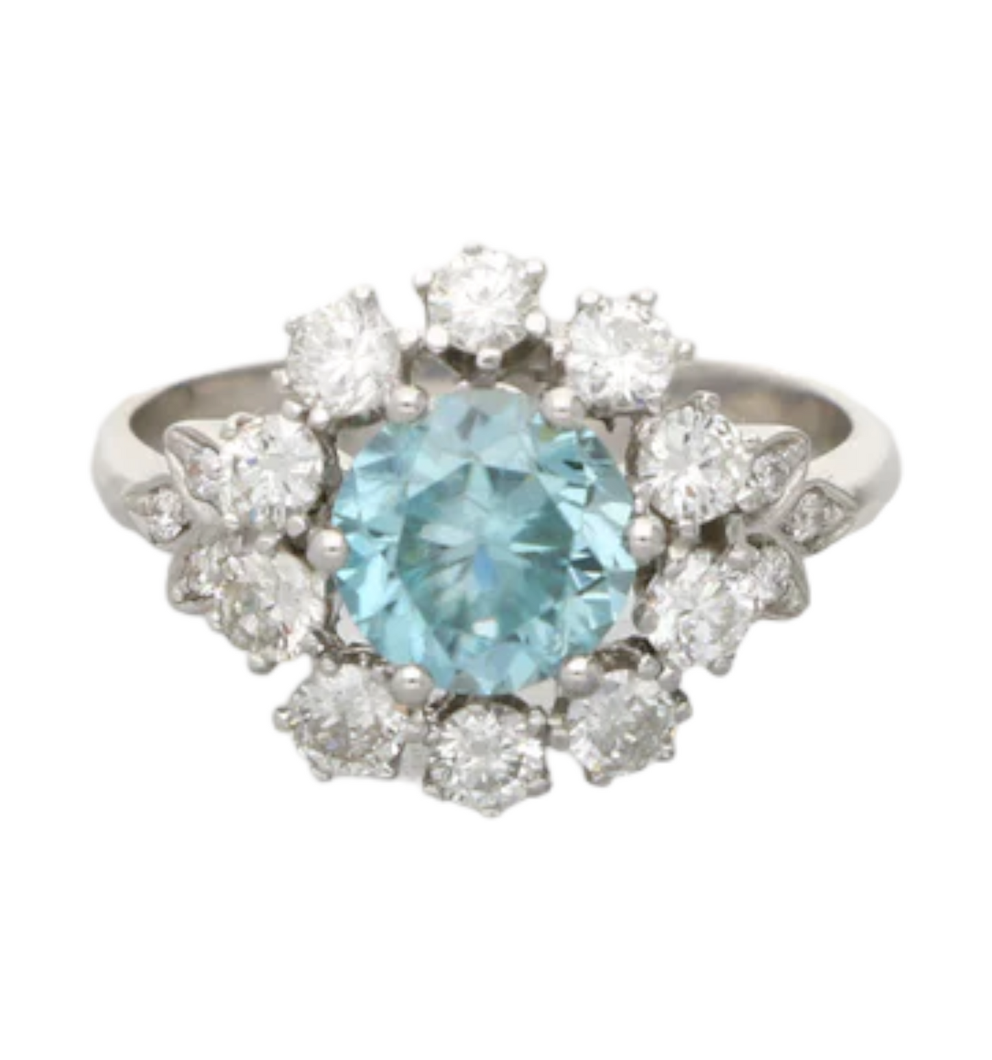 Zircon and diamond cluster ring