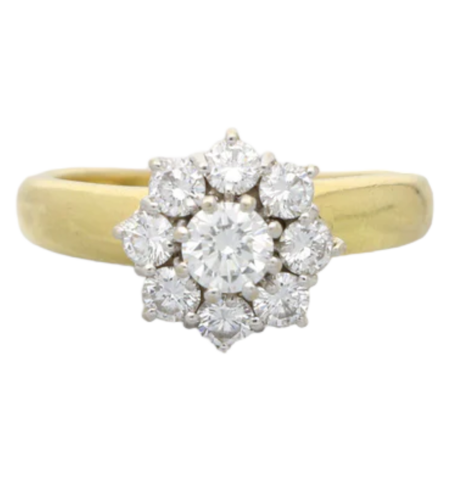 18ct 1.00ct diamond cluster ring