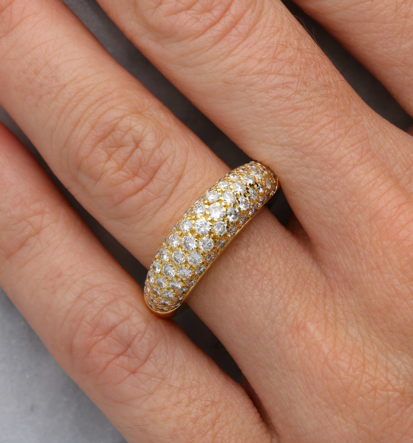 French 18ct diamond bombe ring