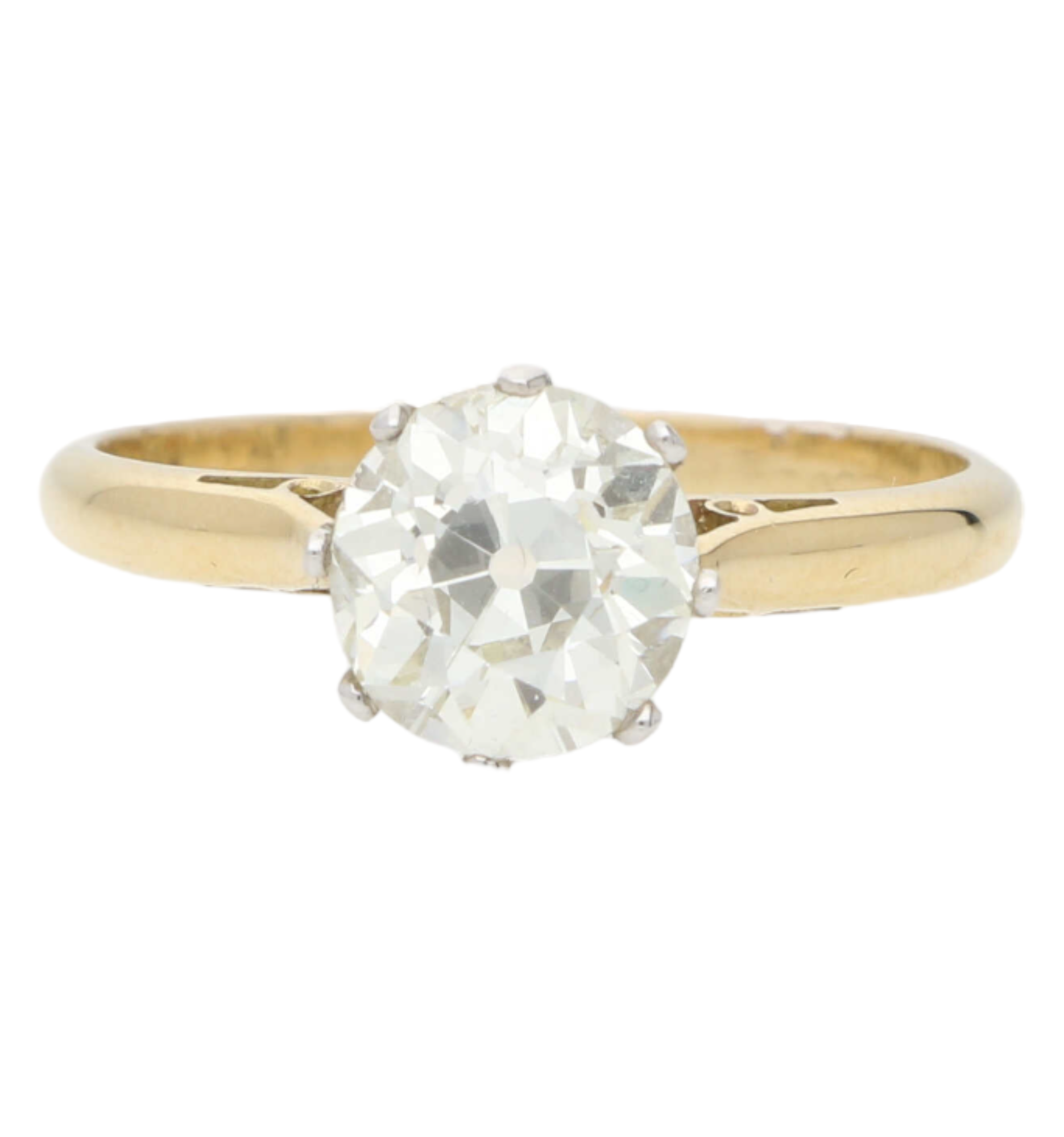 18ct Yellow Gold 2.26ct Old European Pear Cut Diamond Ring