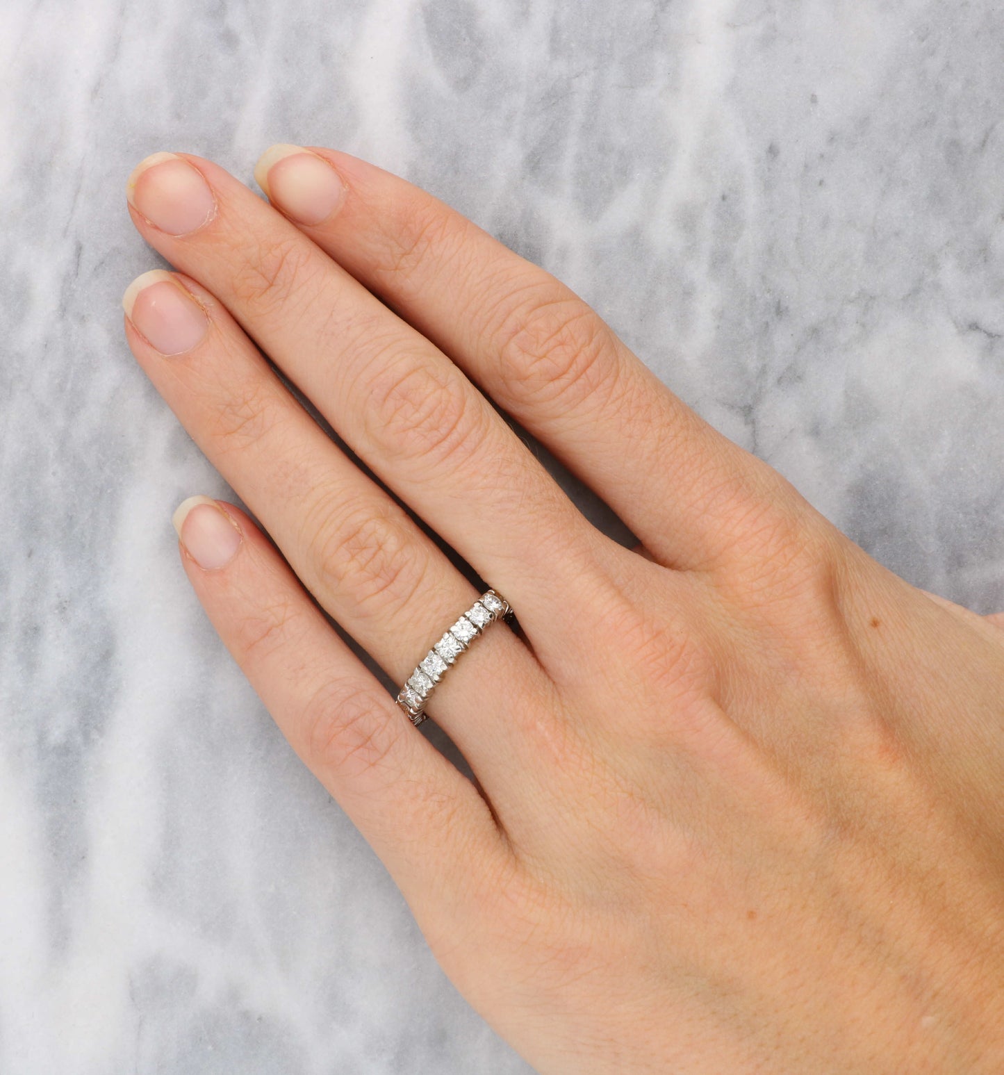 French platinum diamond full eternity ring