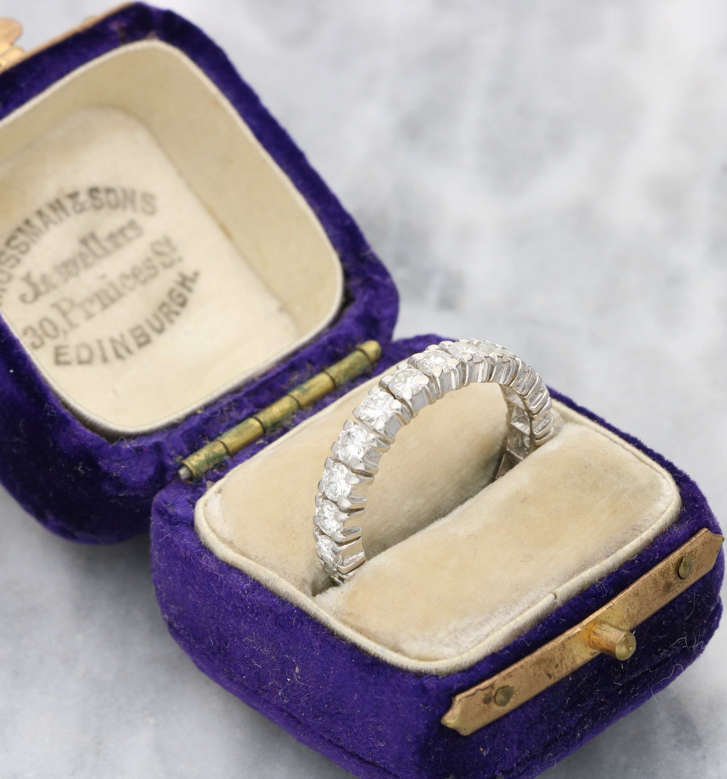 French platinum diamond full eternity ring