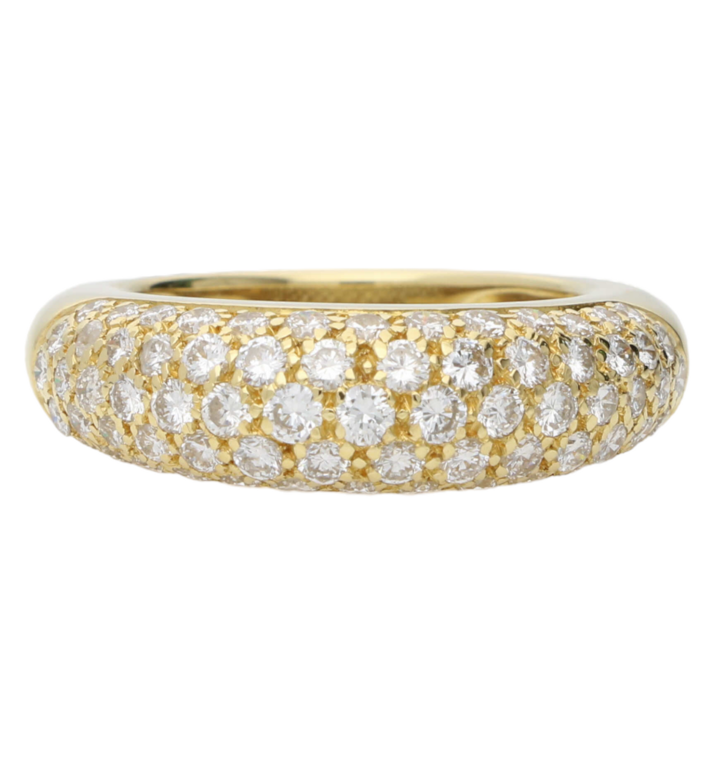 French 18ct diamond bombe ring