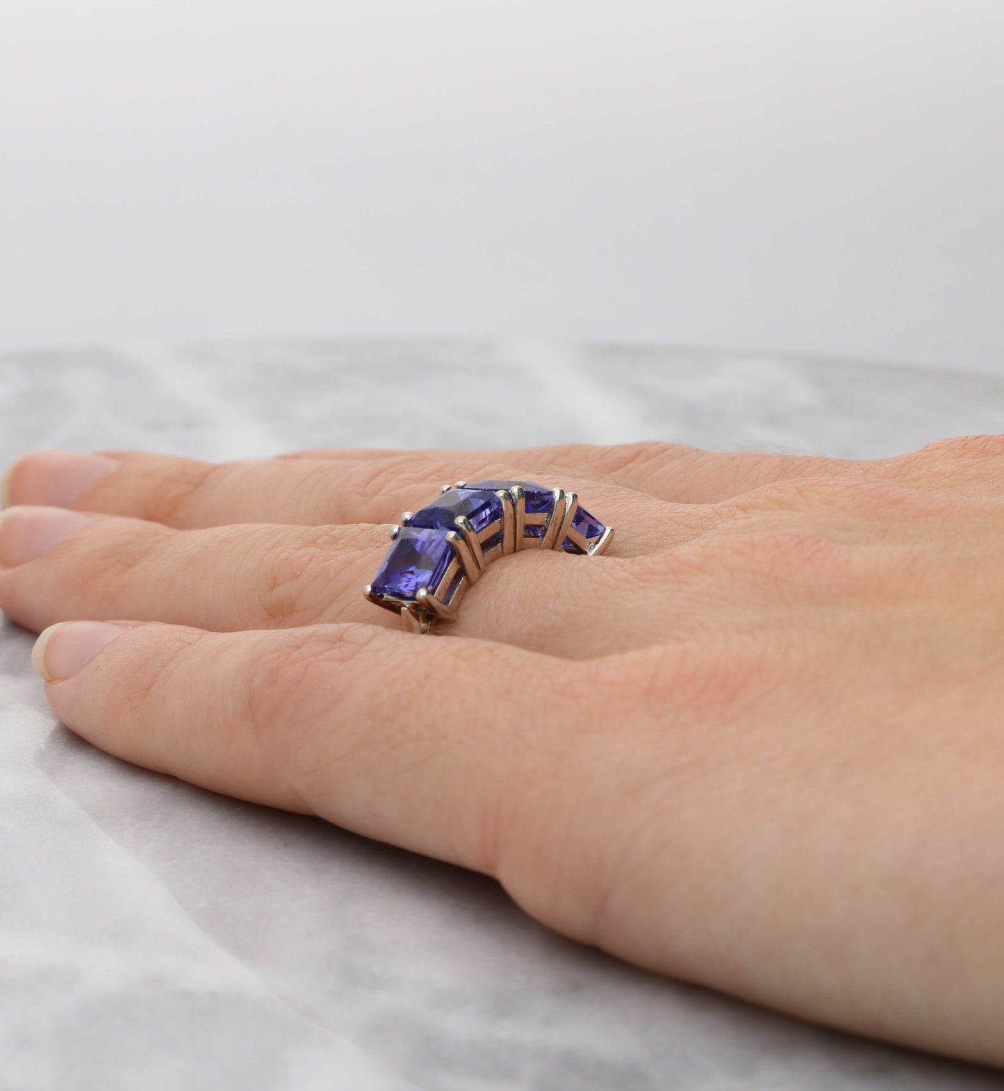 14ct tanzanite 4-stone ring