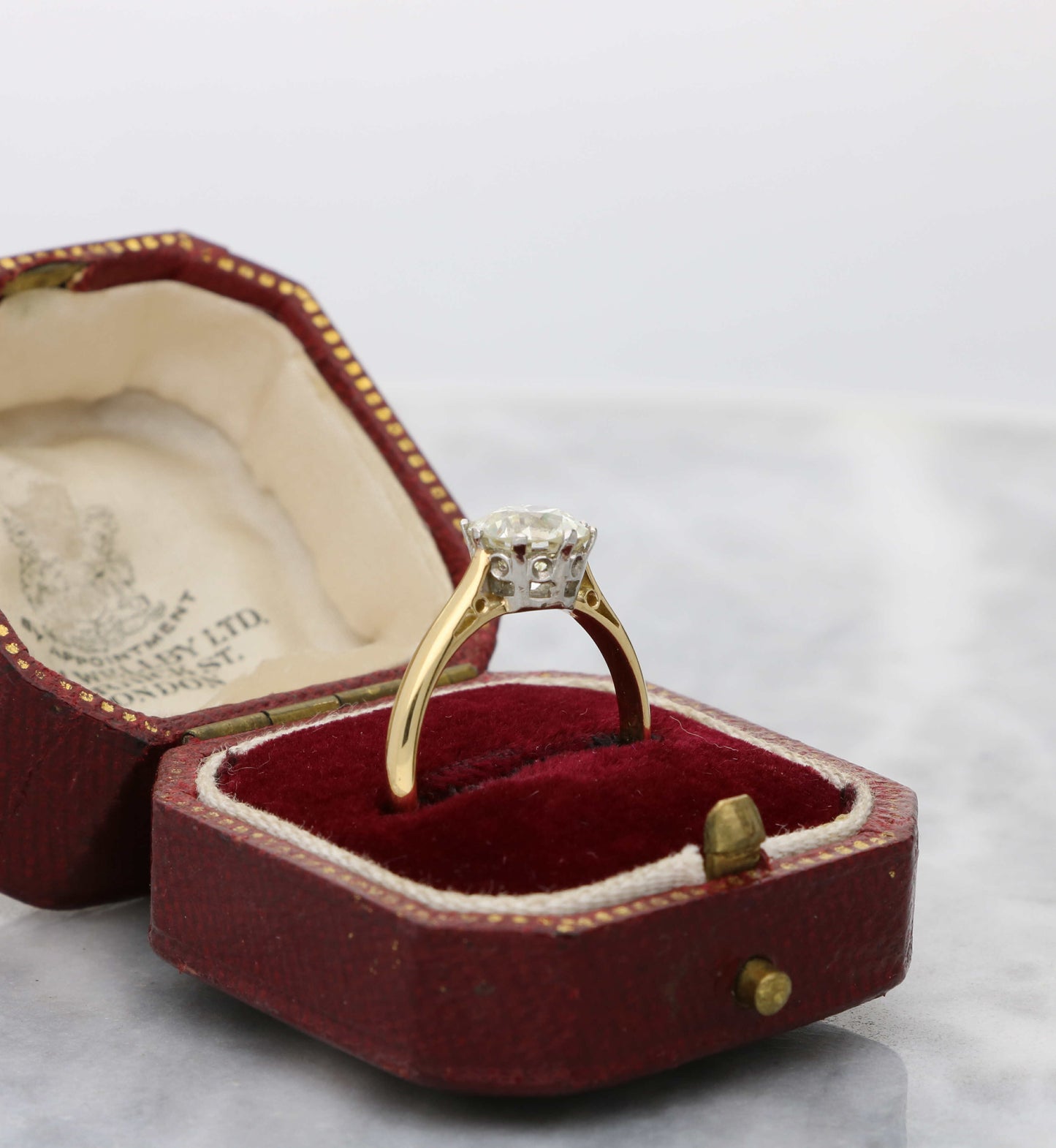 18ct 1.57ct old cut diamond engagement ring