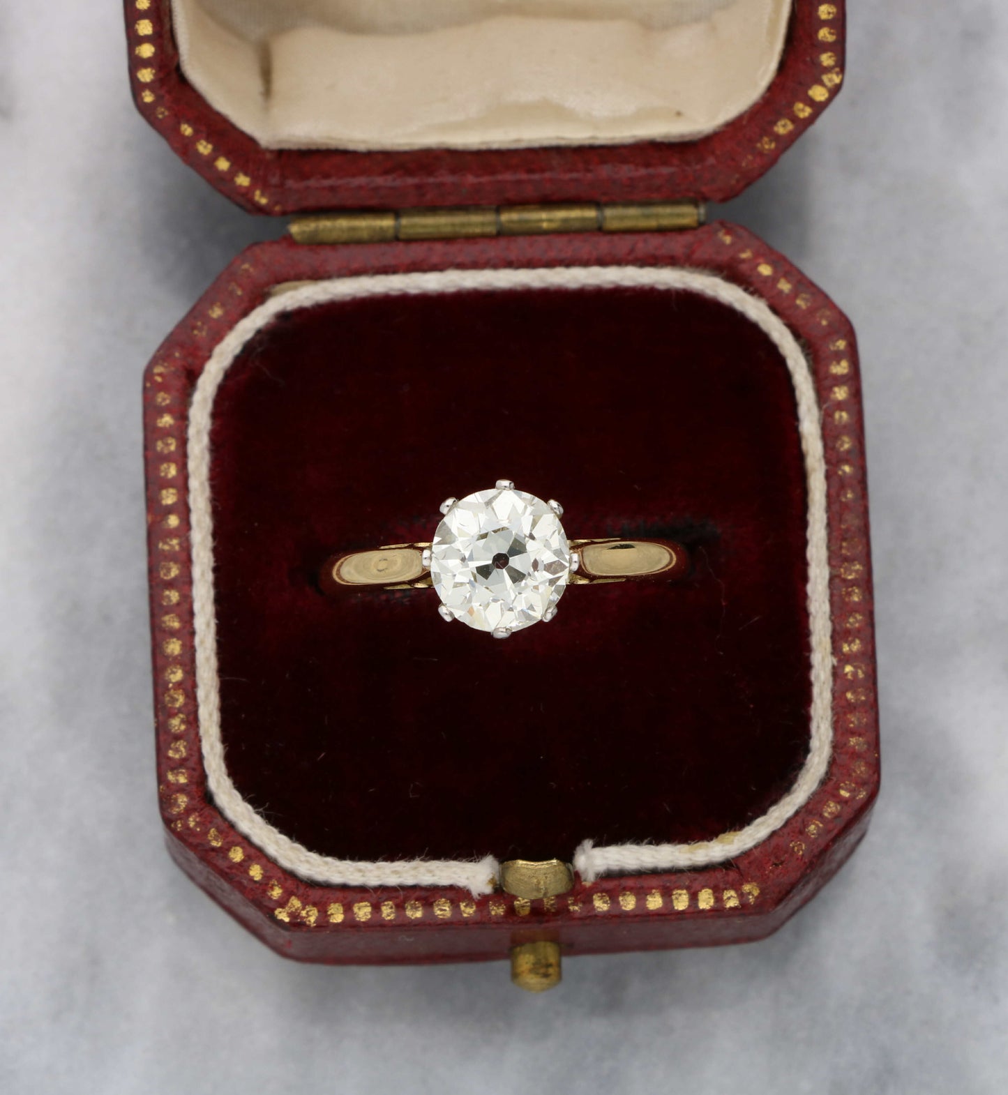 18ct 1.57ct old cut diamond engagement ring