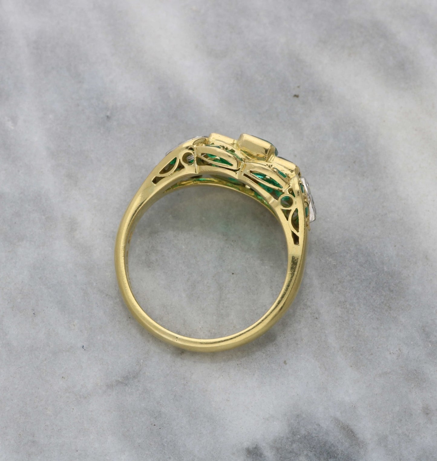18ct emerald and diamond ring