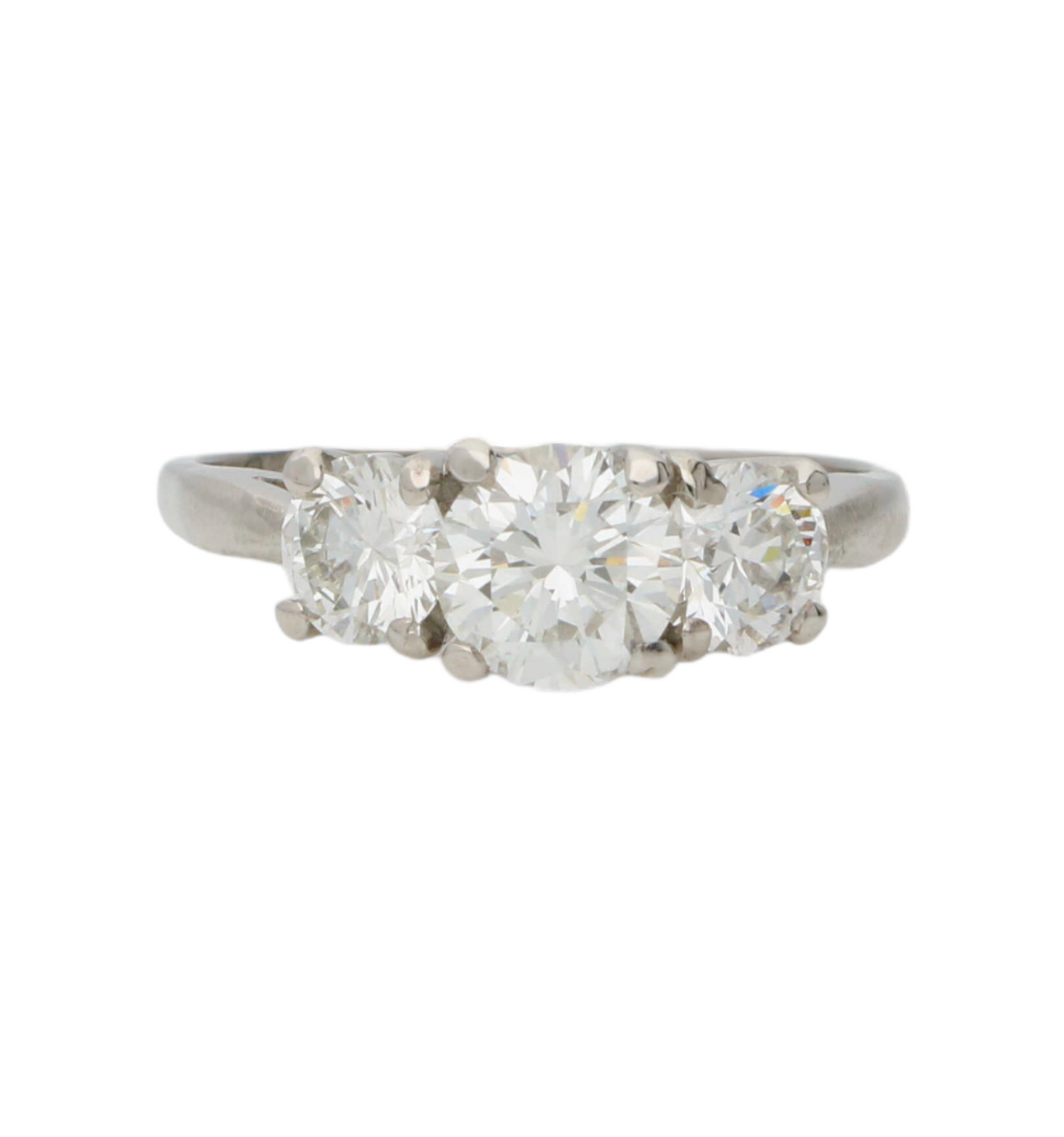 Platinum diamond 3 stone engagement ring