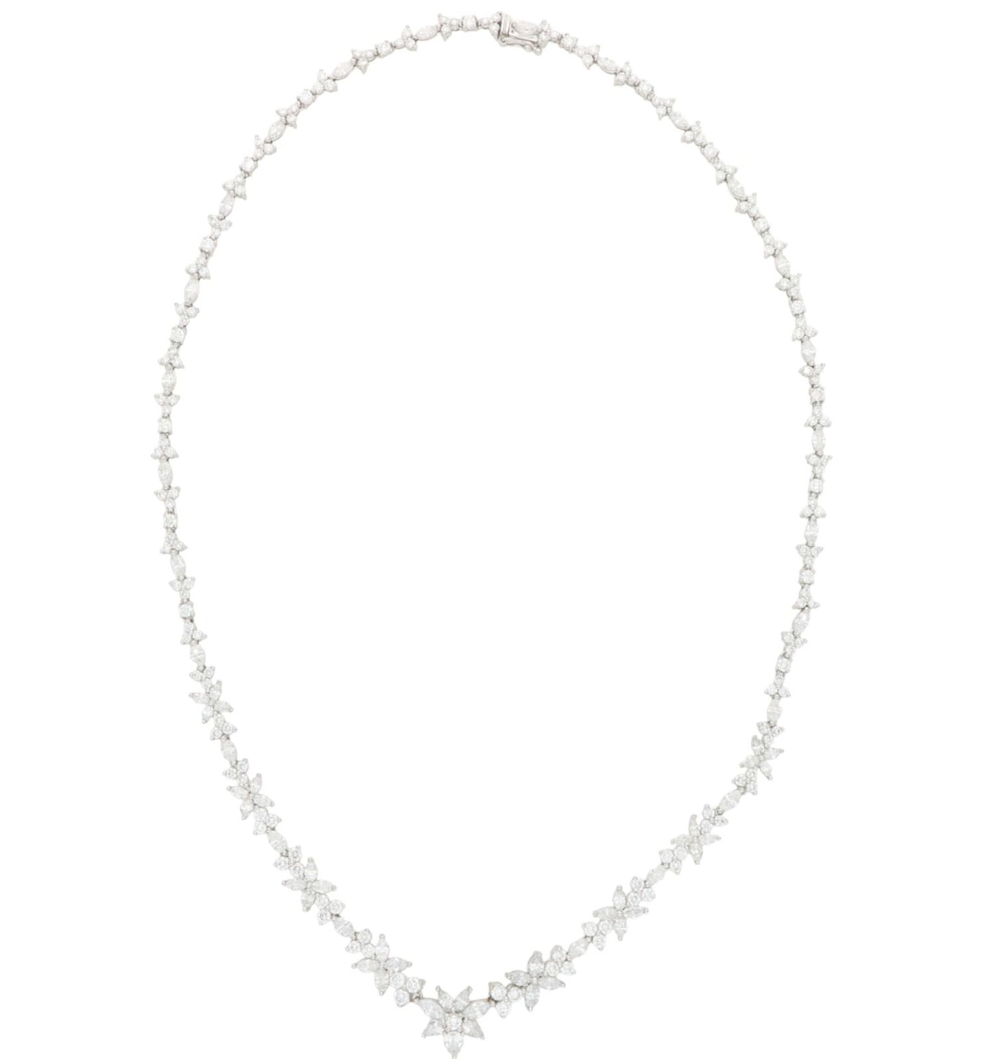 18ct marquise and round brilliant diamond necklace