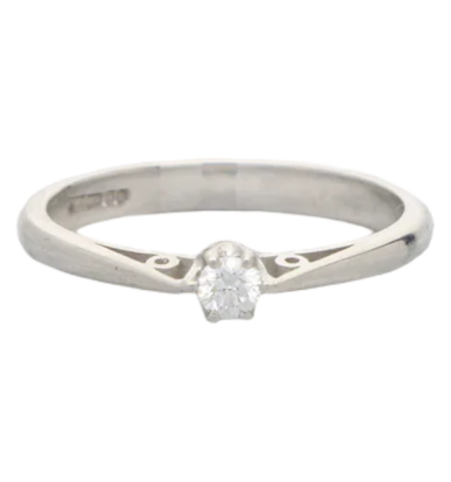 18ct white gold diamond solitaire ring