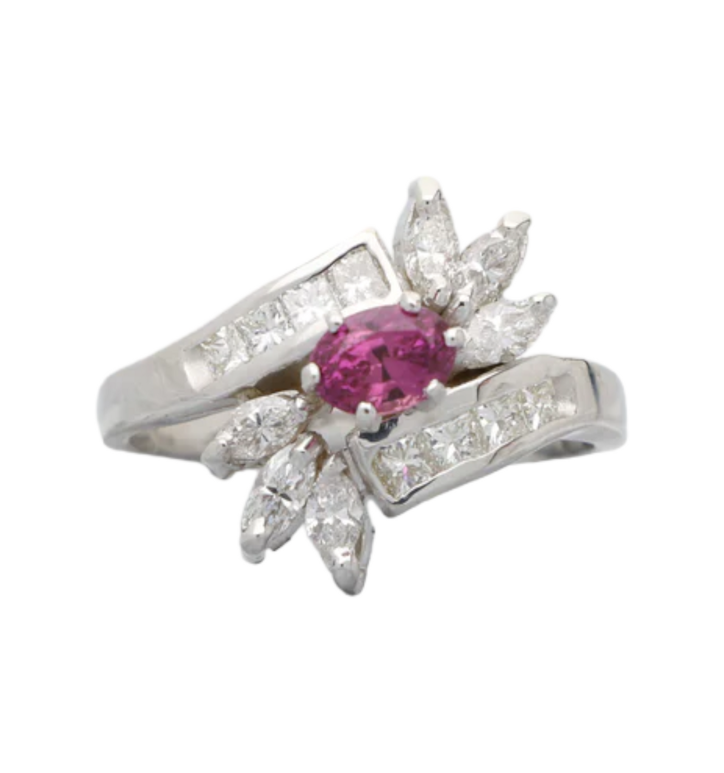 Pink sapphire and diamond dress ring