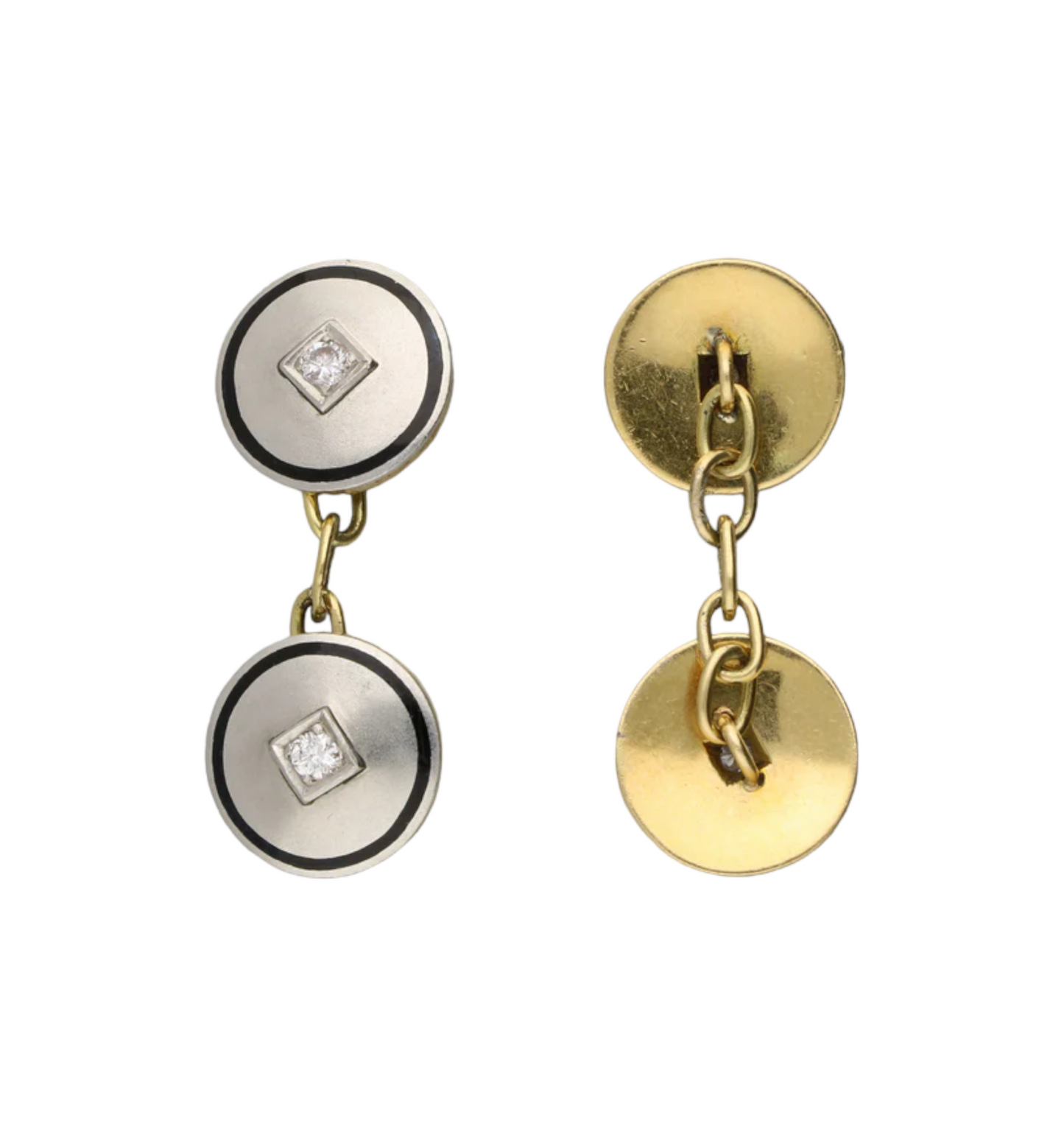 Diamond and enamel cufflinks
