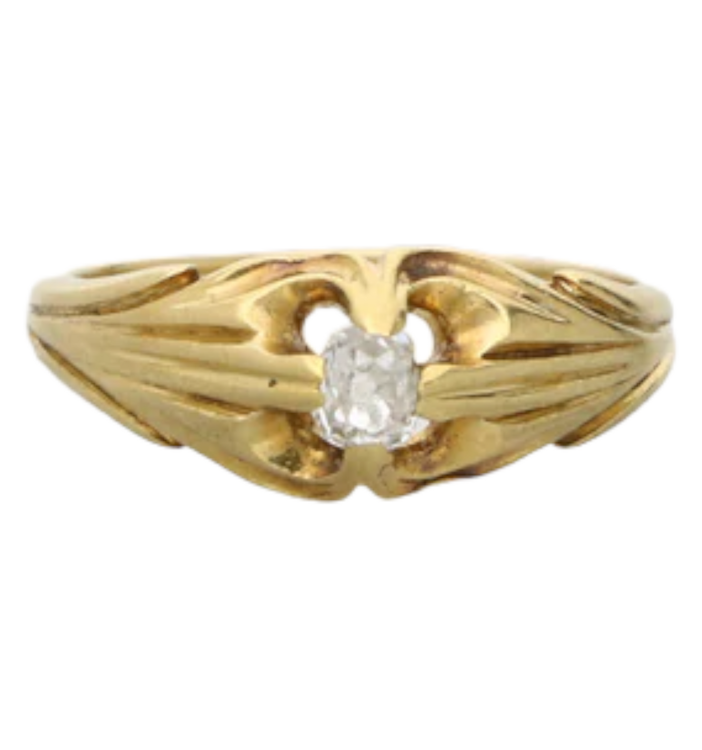 Old cut diamond gold band ring
