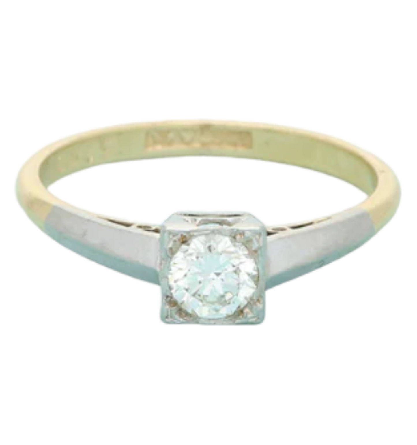 18ct & platinum diamond solitaire ring.