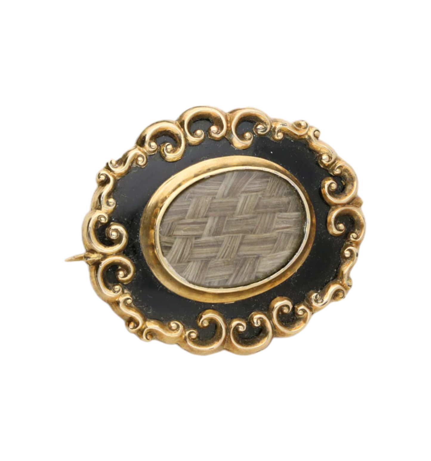 ENAMEL MOURNING BROOCH ~1864