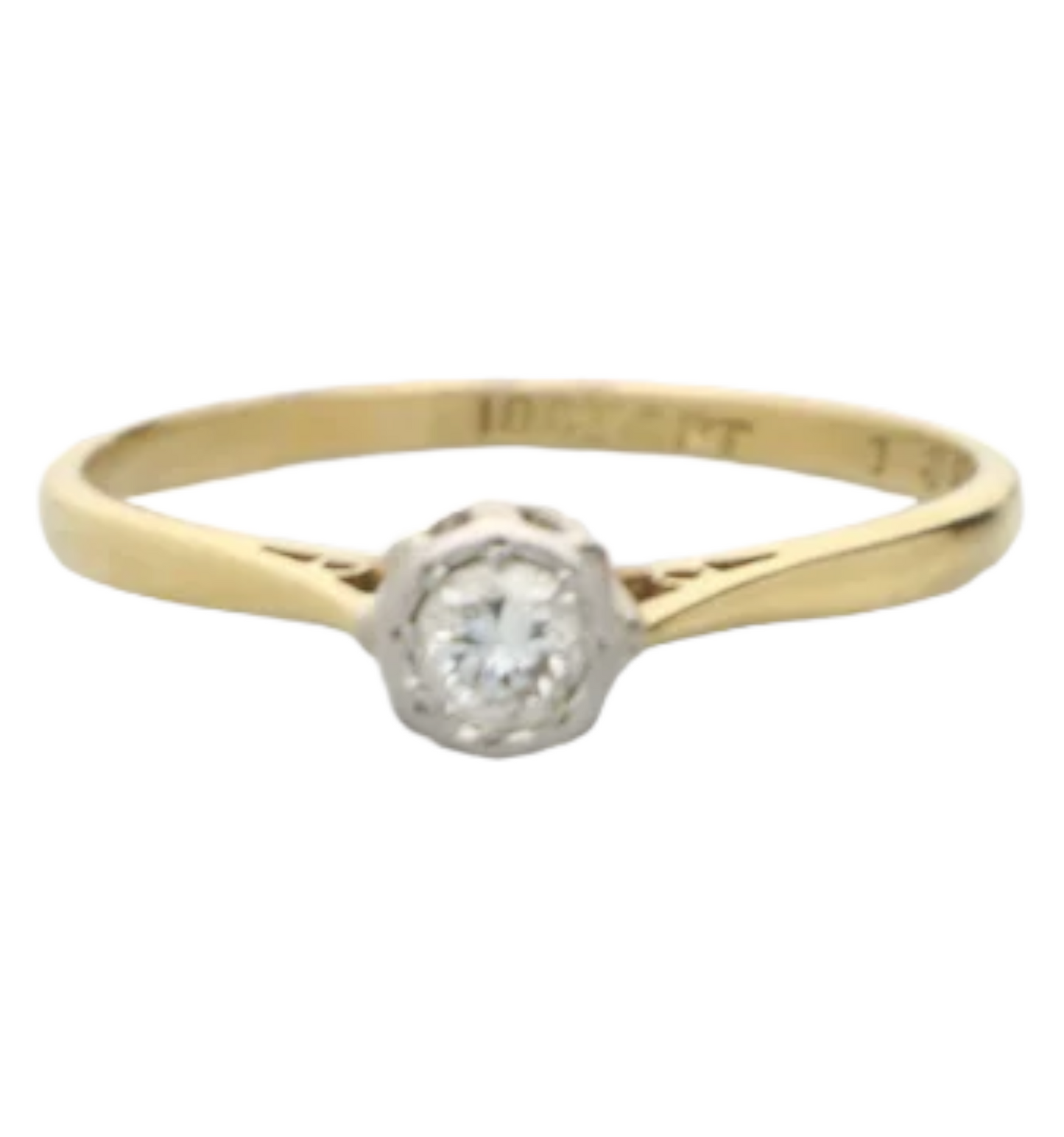 Vintage 18ct and platinum diamond solitaire ring