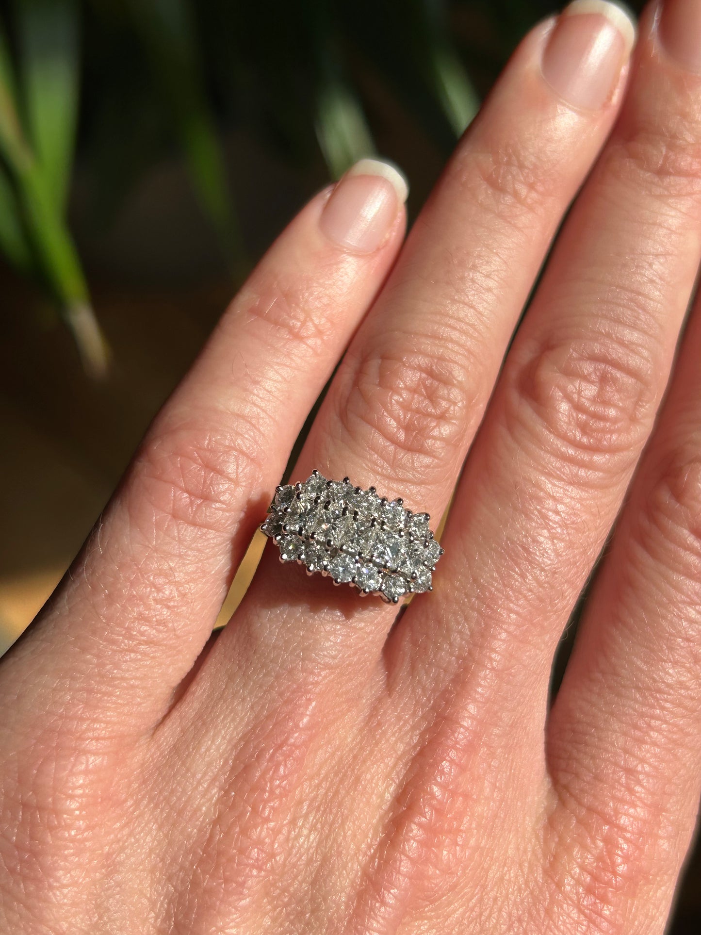 18ct princess-cut diamond cluster ring