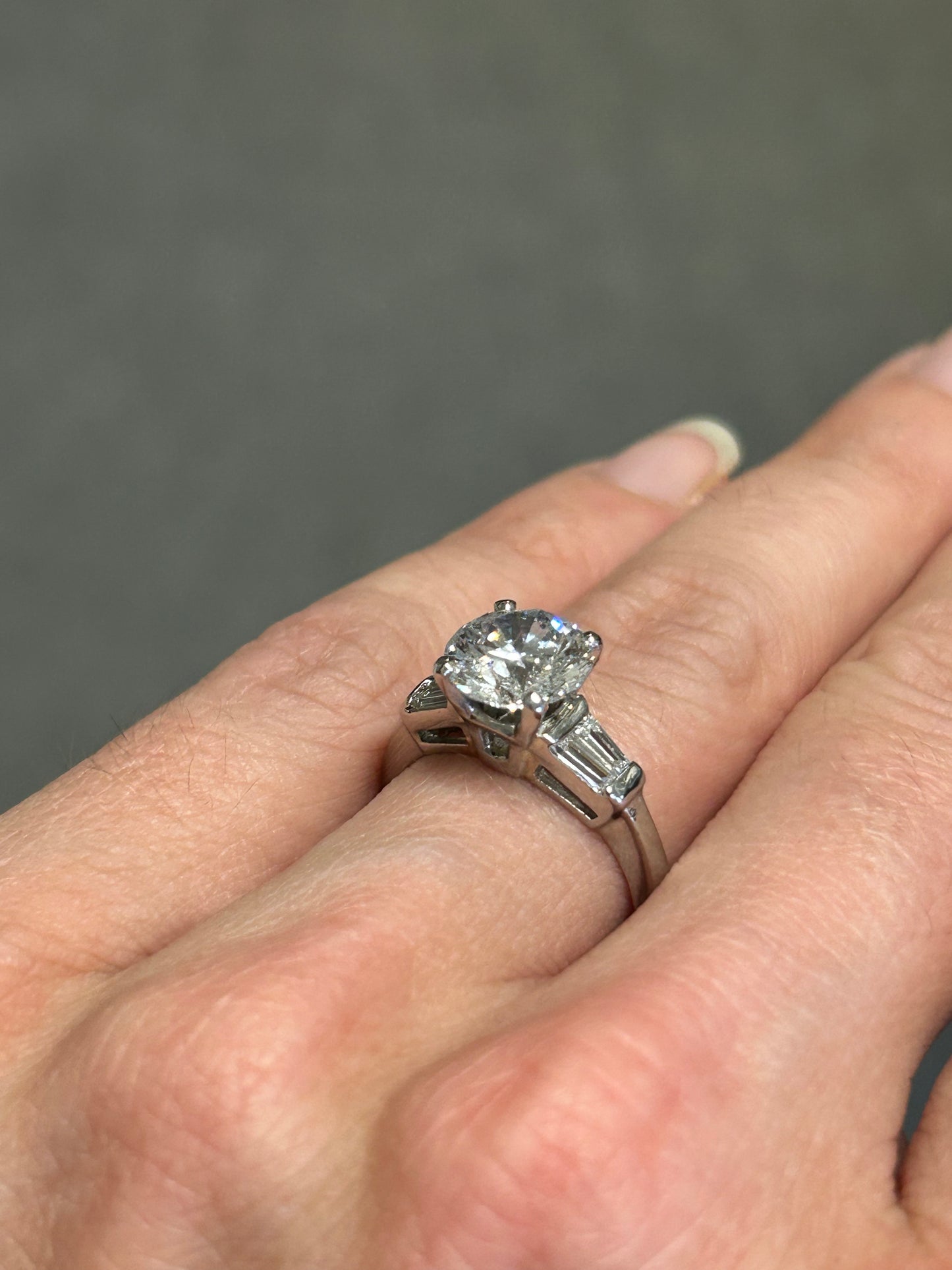 Platinum 2.55ct diamond ring