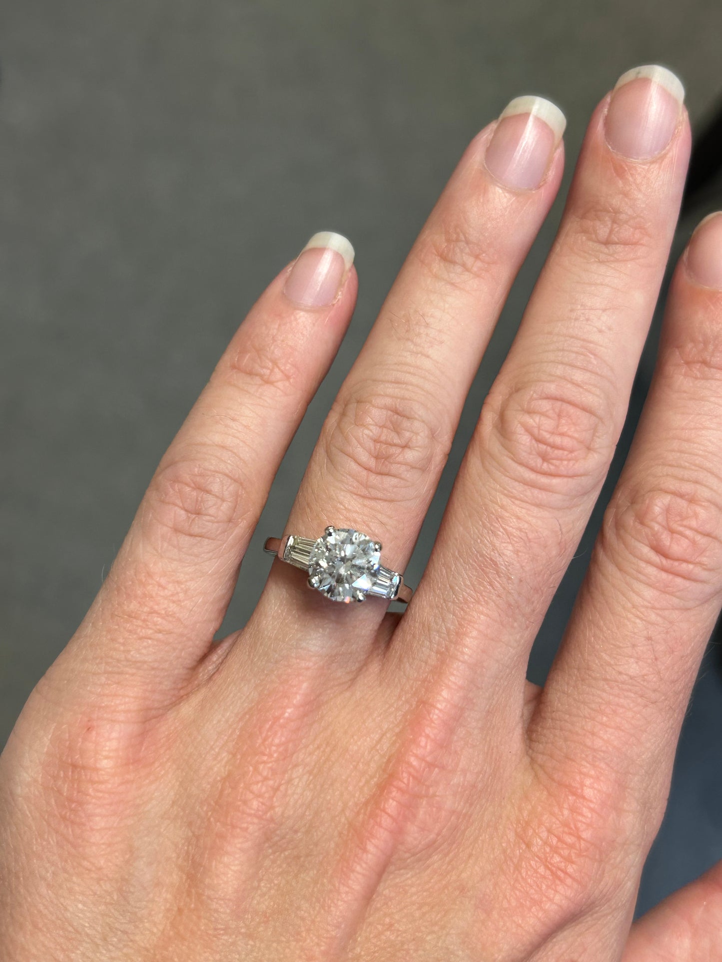 Platinum 2.55ct diamond ring