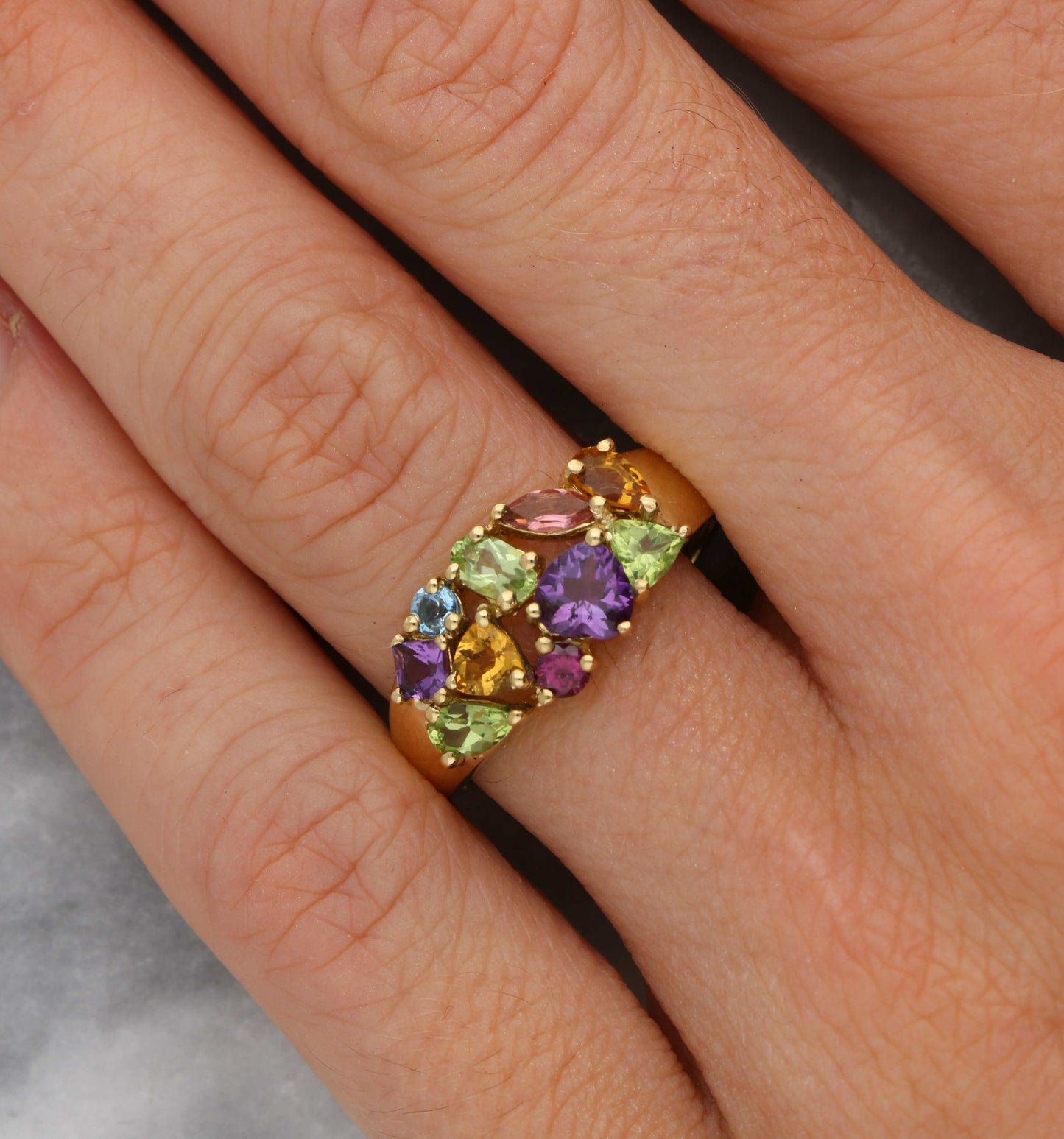 9ct multi-gem ring