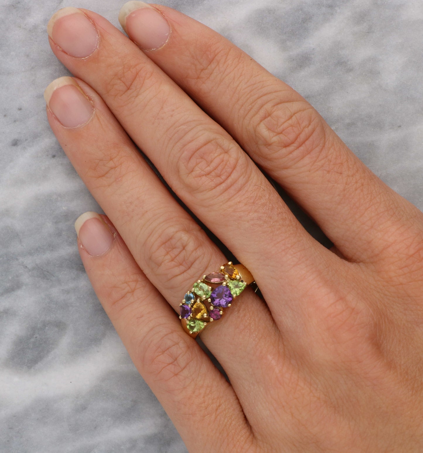 9ct multi-gem ring