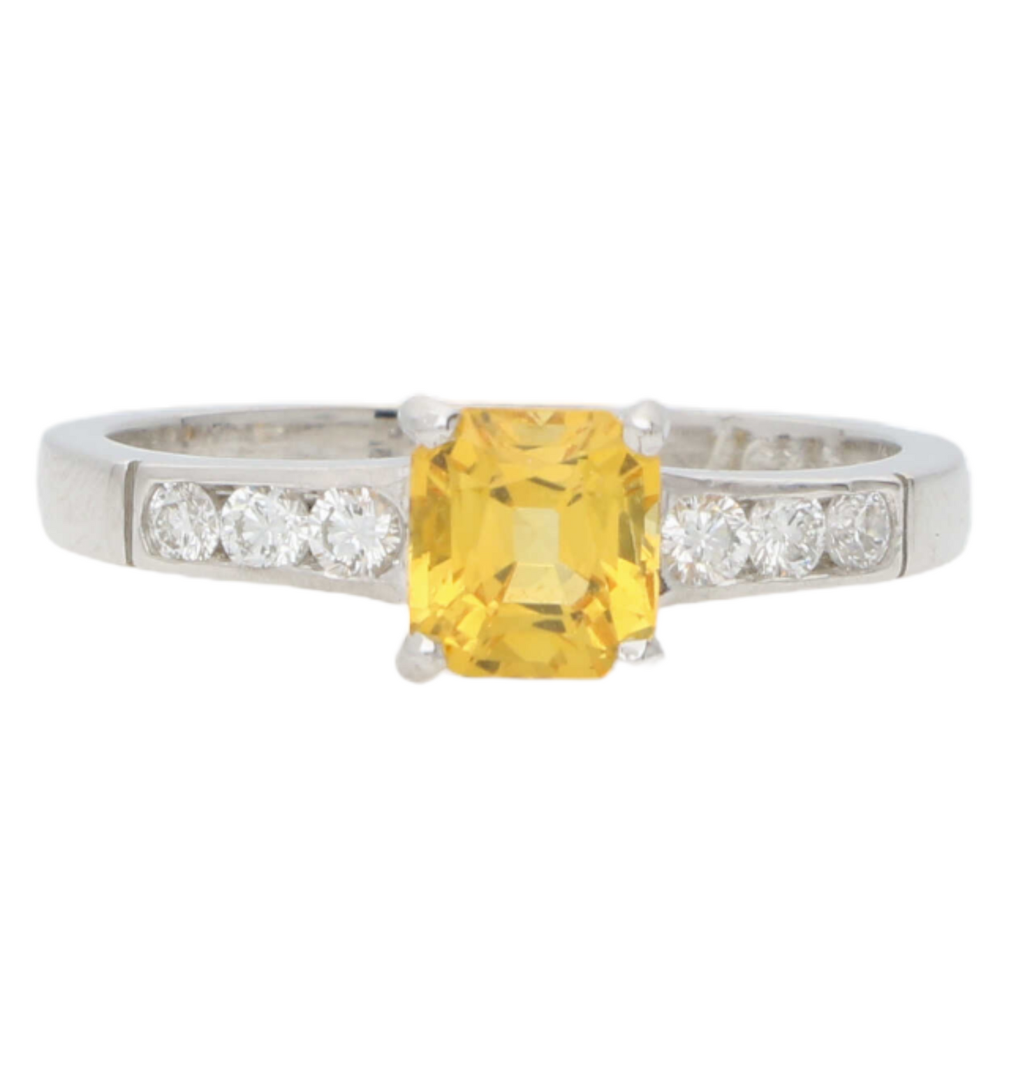 18ct yellow sapphire and diamond engagement ring