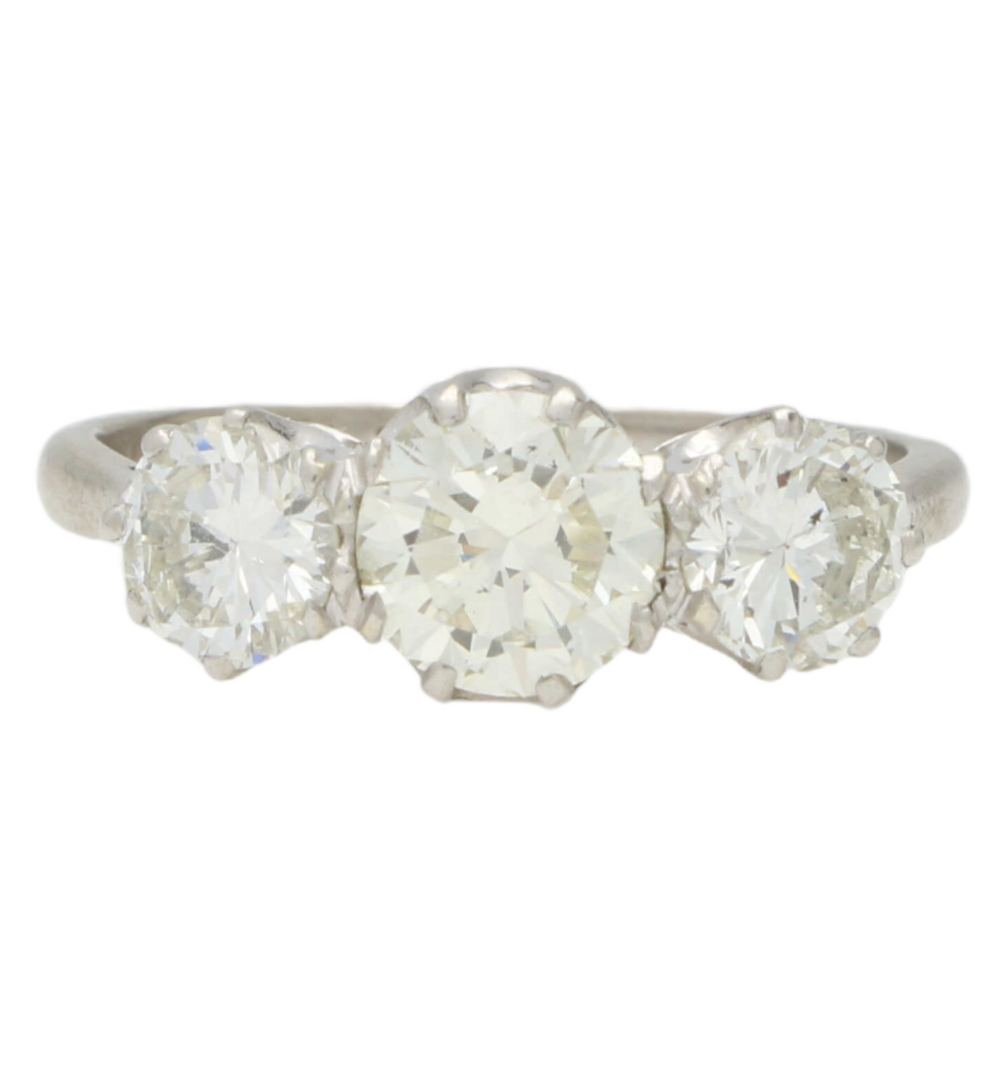 Platinum diamond 3 stone engagement ring